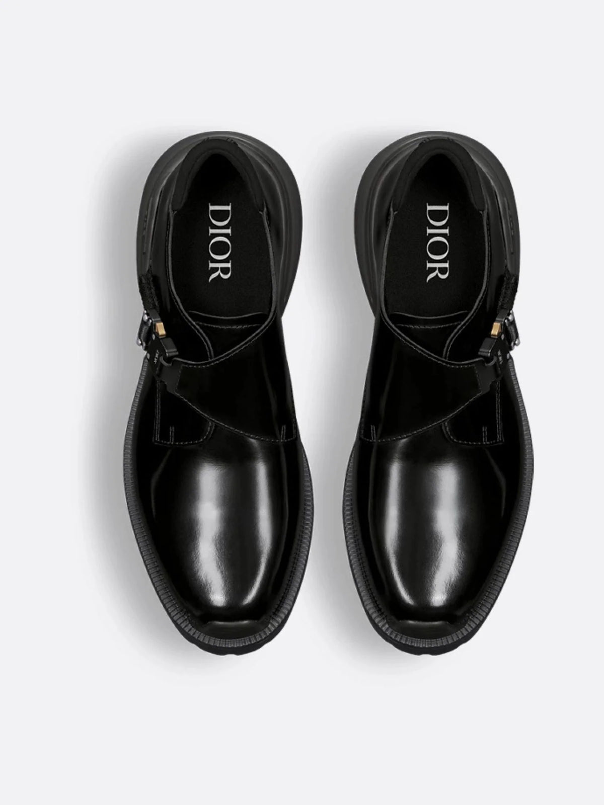 Mocassino derby in pelle con fibbia in alluminio con dettaglio logo