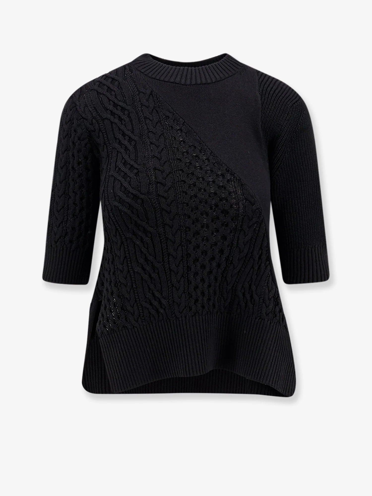 Cotton blend asymmetrical sweater
