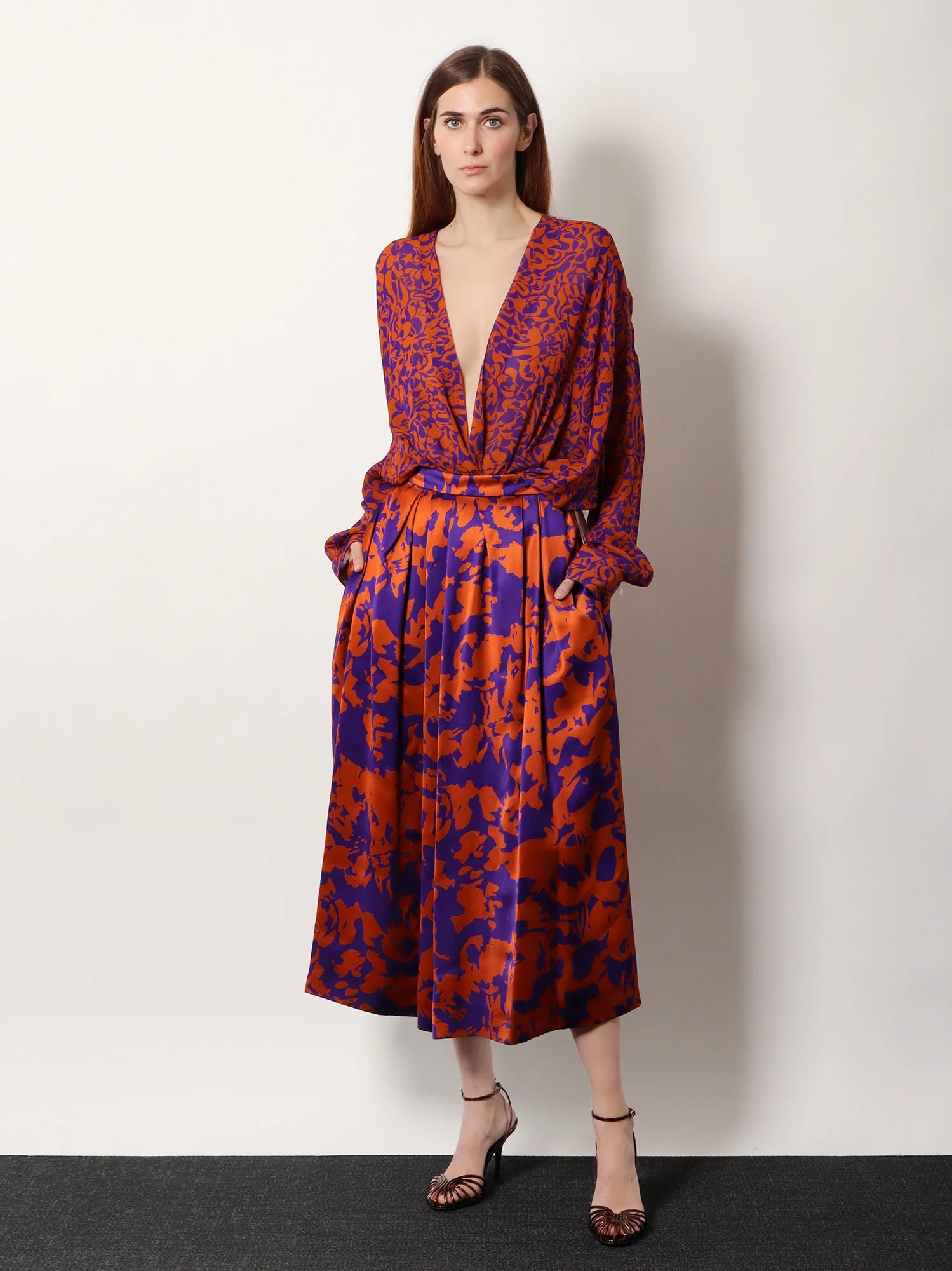 Soni skirt in printed viscose
