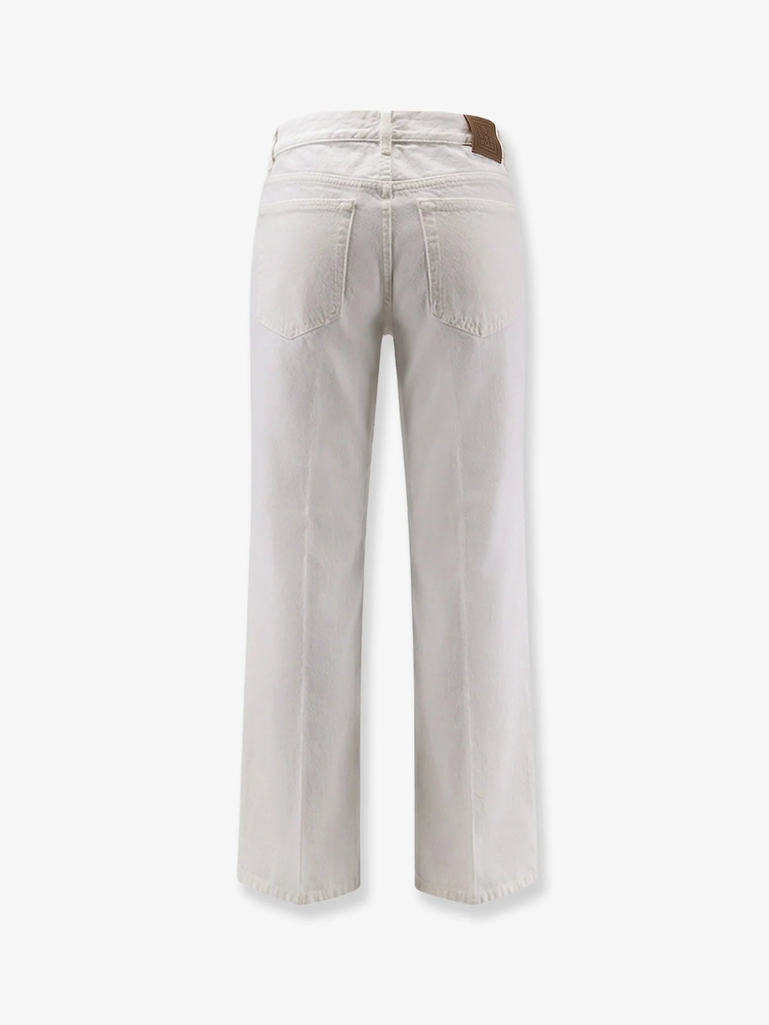 White denim trousers with flared bottom