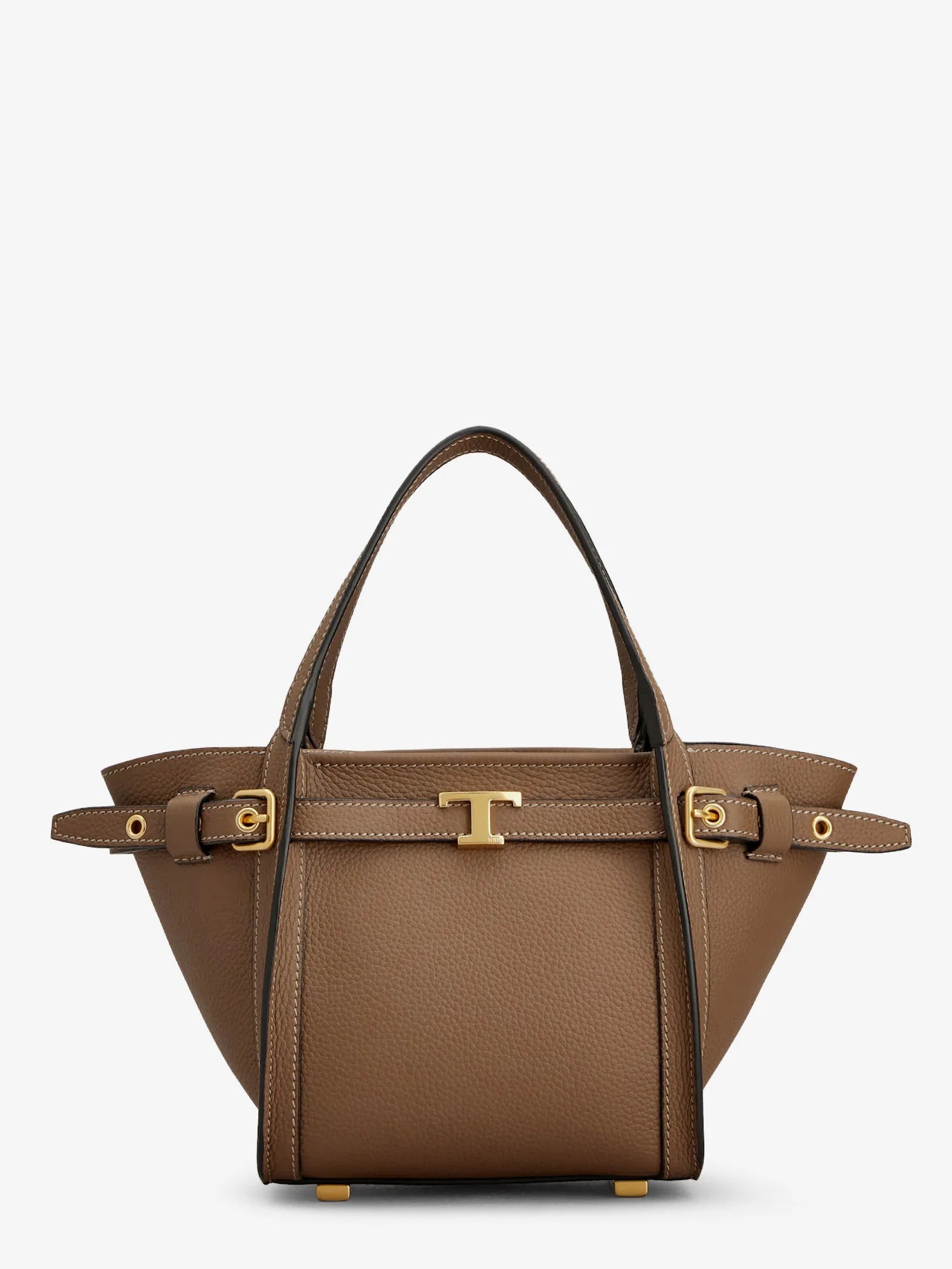 T Signature Leather Shopping Bag