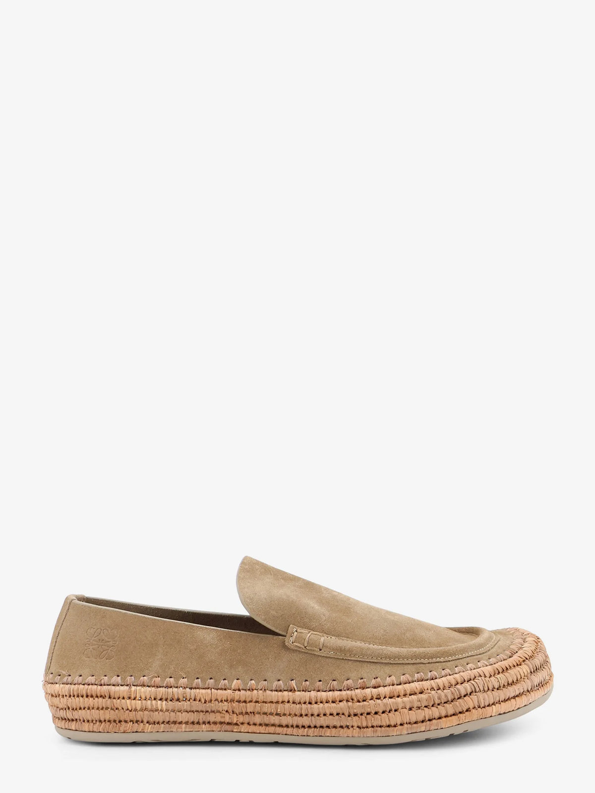 Rio suede and raffia loafers