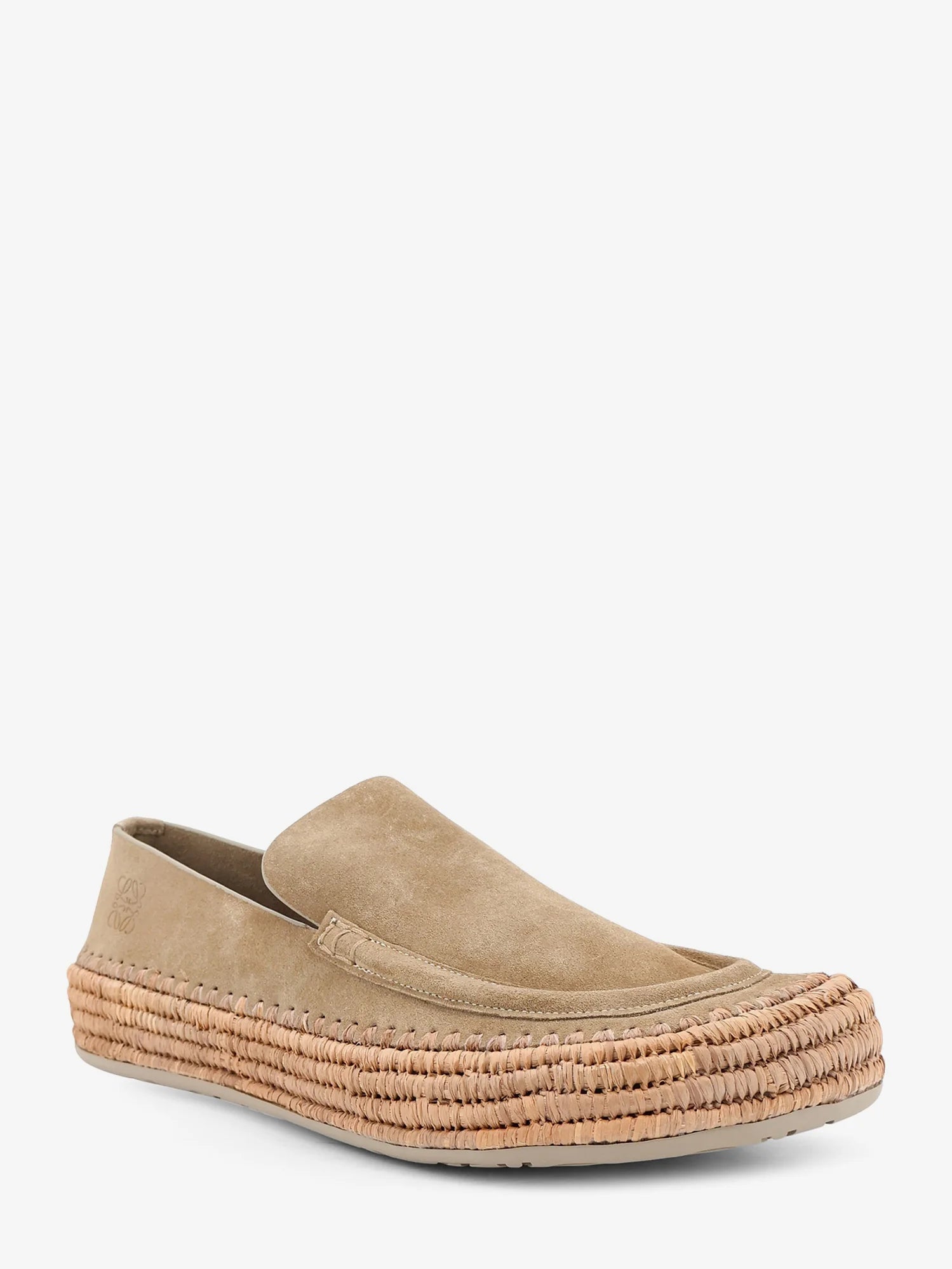 Rio suede and raffia loafers
