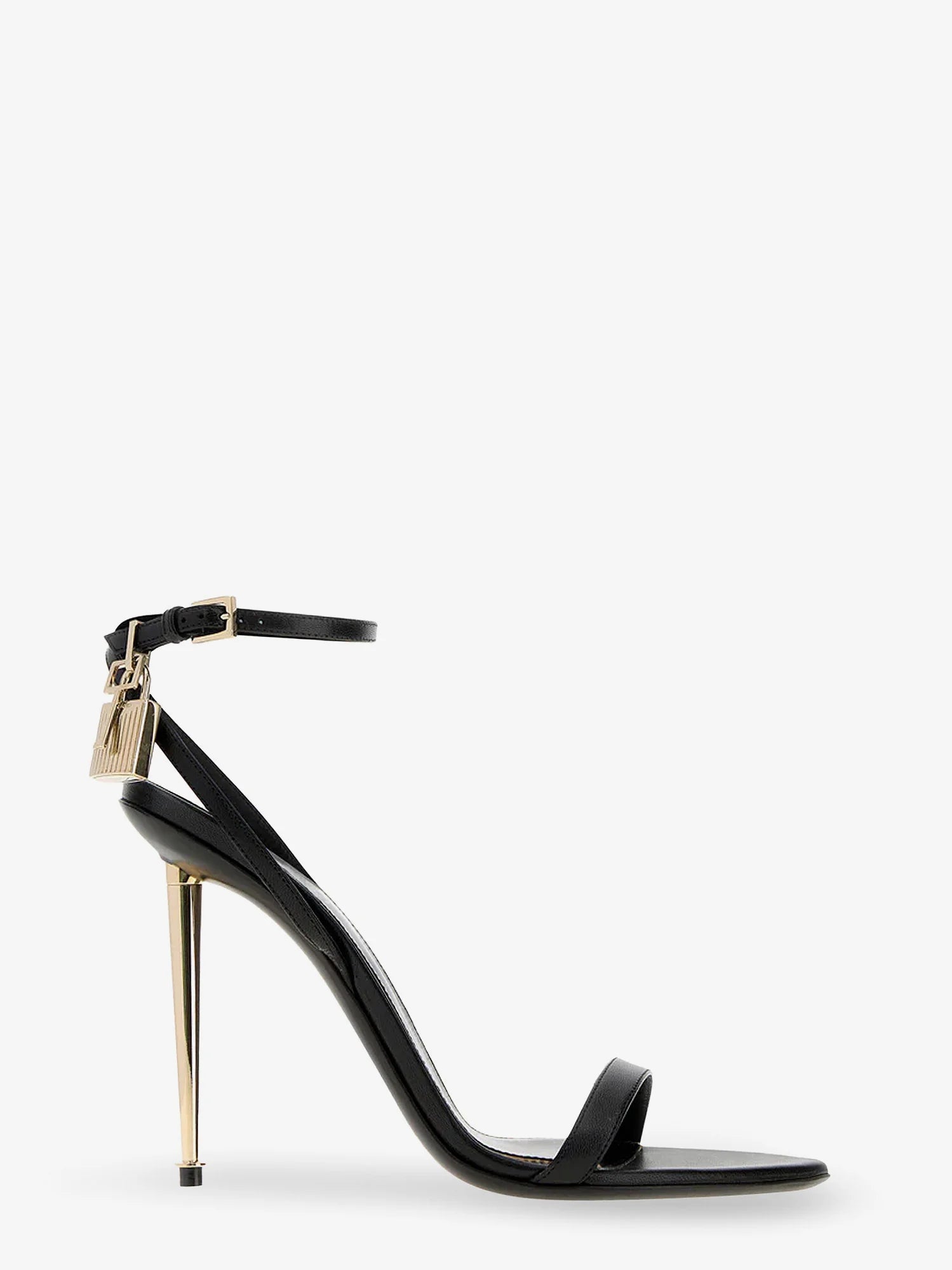 Leather sandals with metal Padlock detail