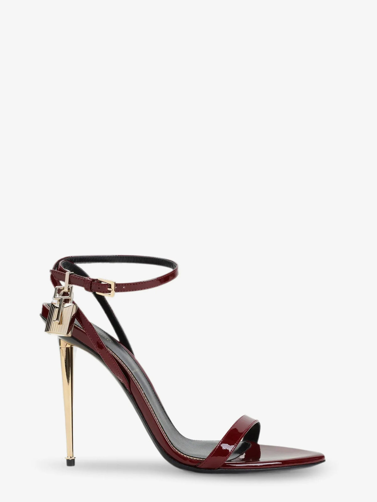 Leather sandals with metal Padlock detail