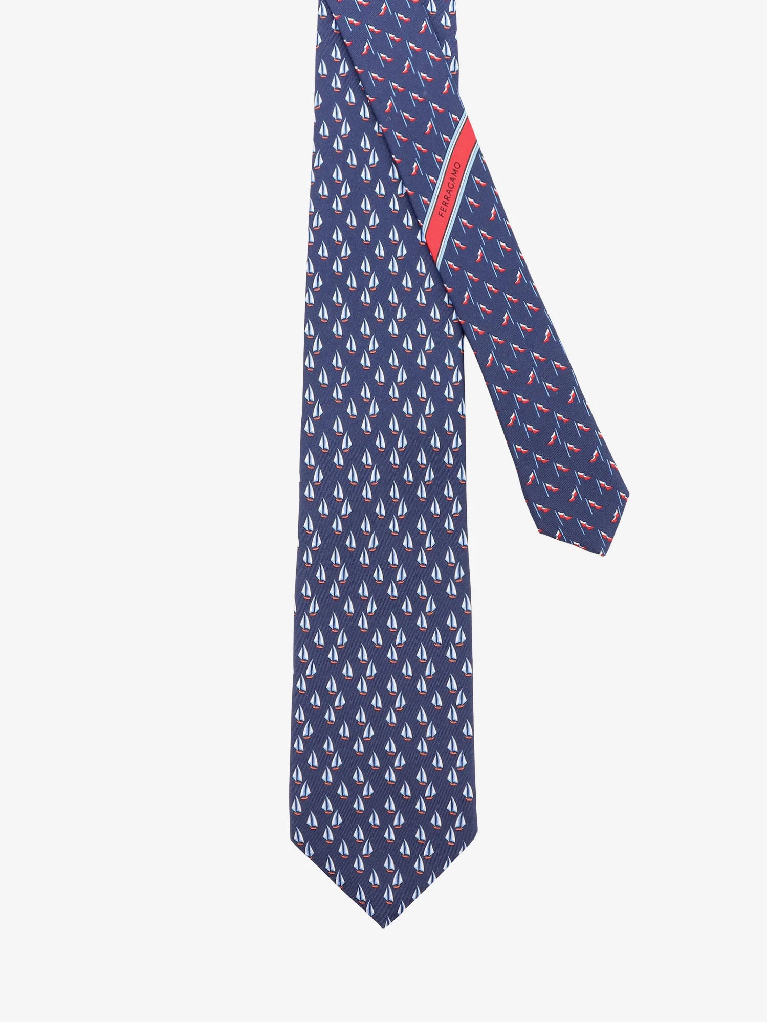 Catamarano silk tie with Nautica print