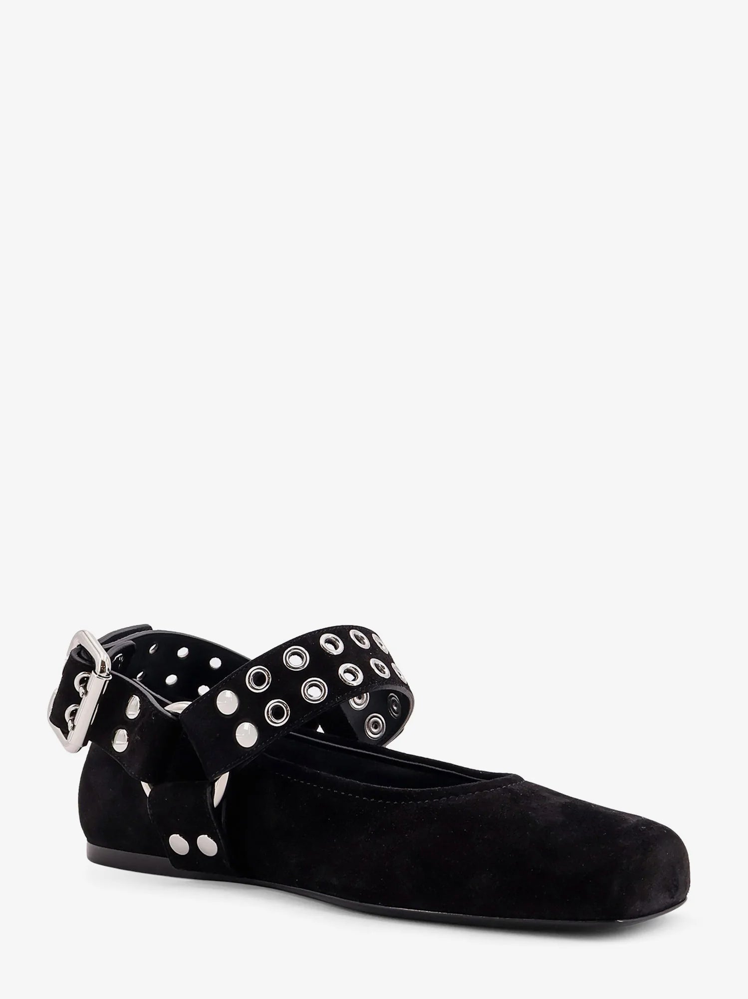 Suede Biker Flat Ballerinas