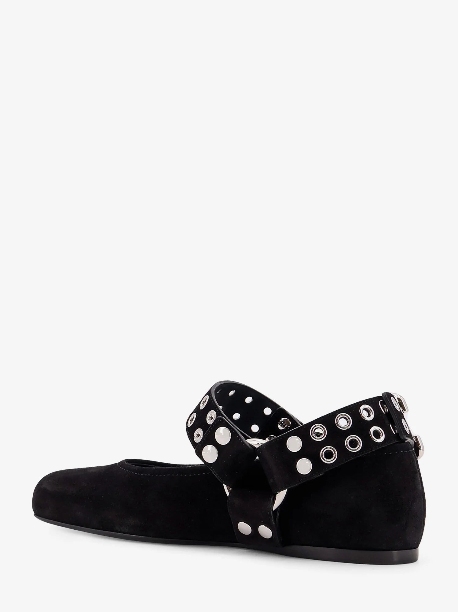 Suede Biker Flat Ballerinas