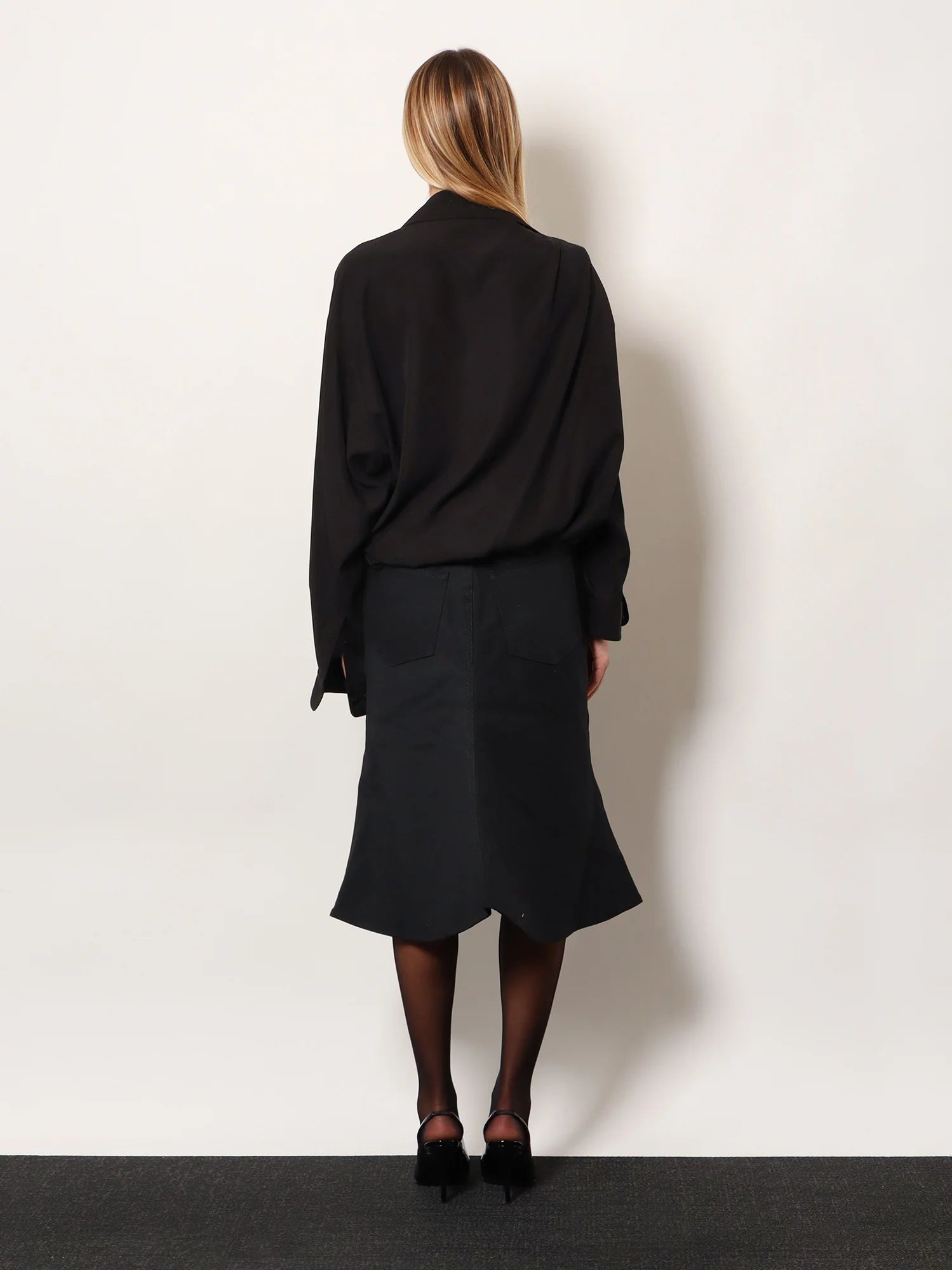 One shoulder lyocell shirt