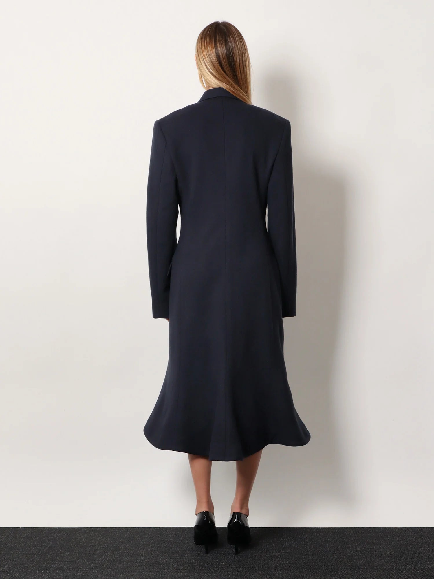 Godet Midi double-breasted wool coat