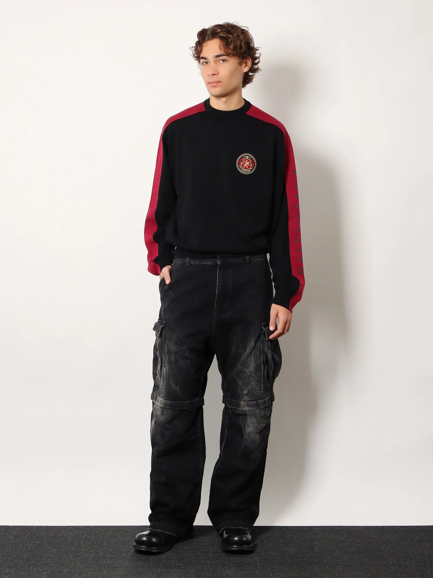 Cargo black denim trousers