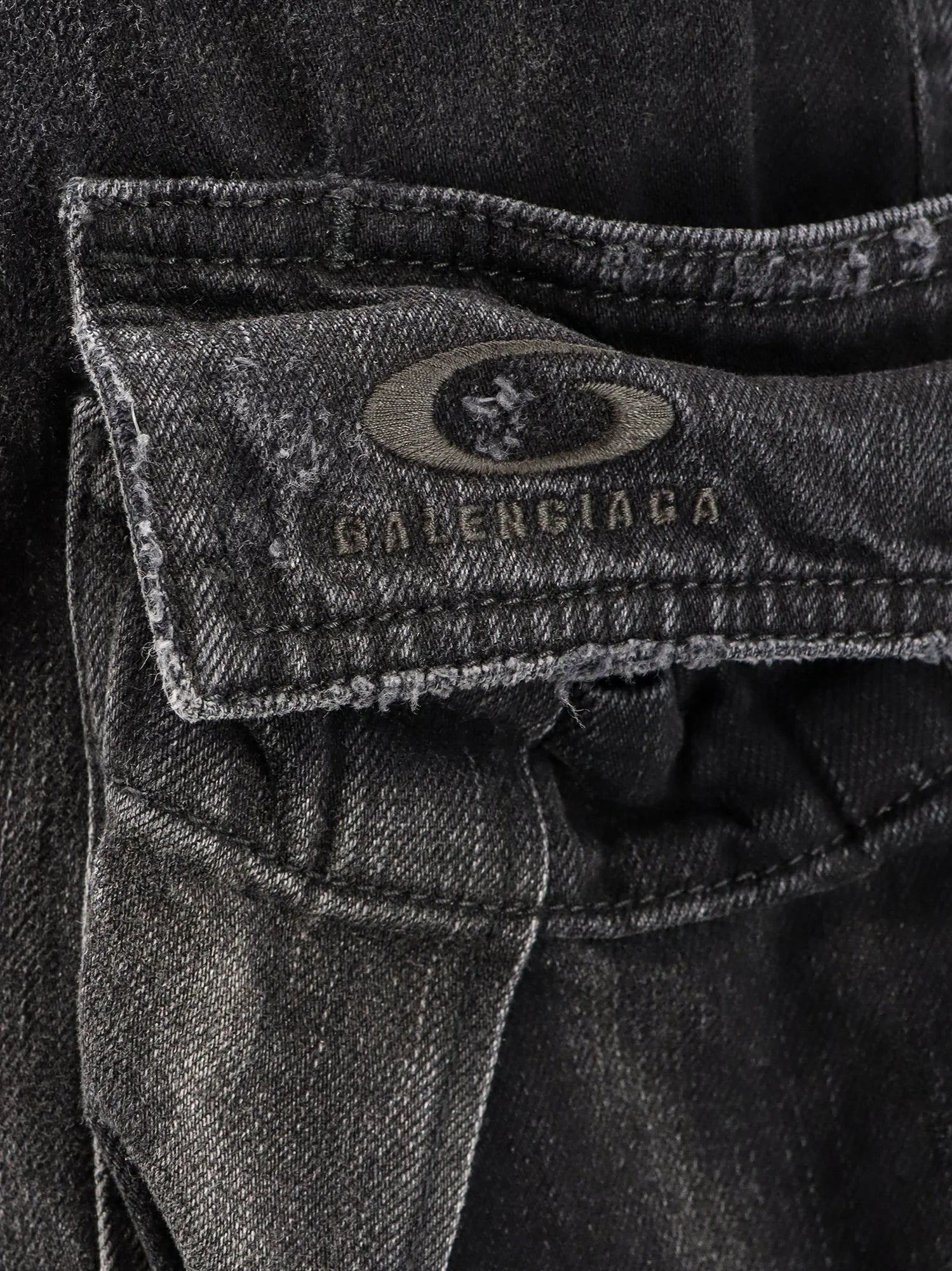 Cargo black denim trousers