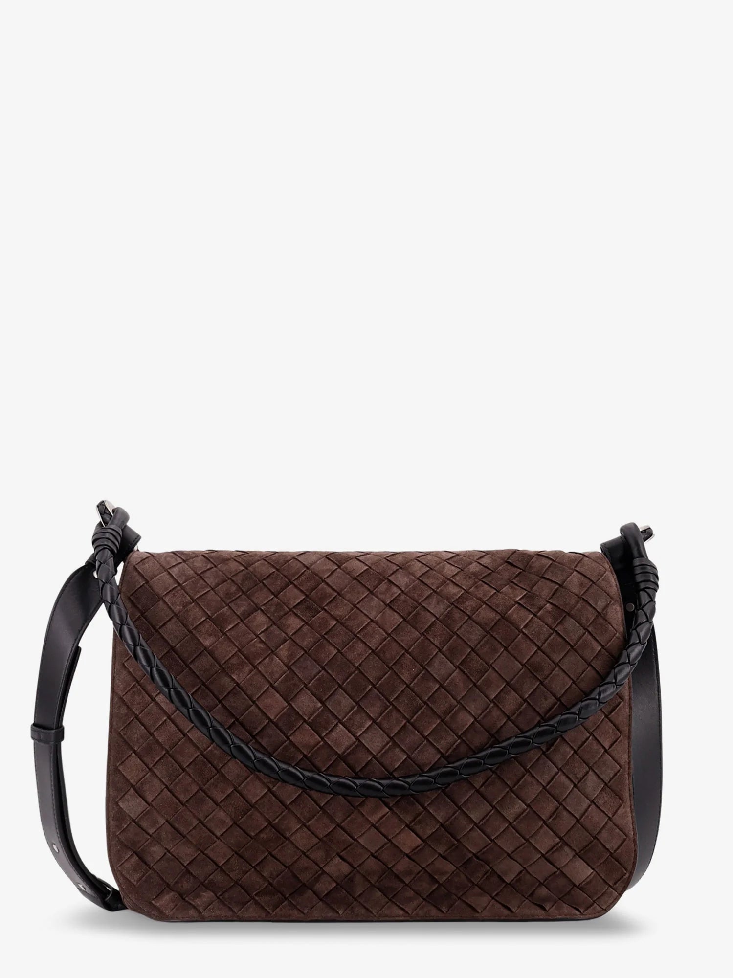 Intrecciato suede shoulder bag