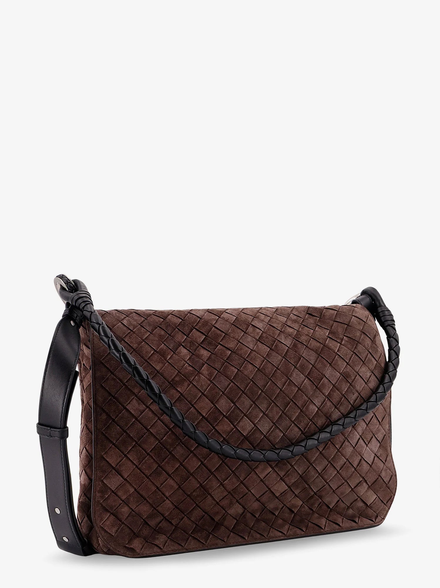 Intrecciato suede shoulder bag