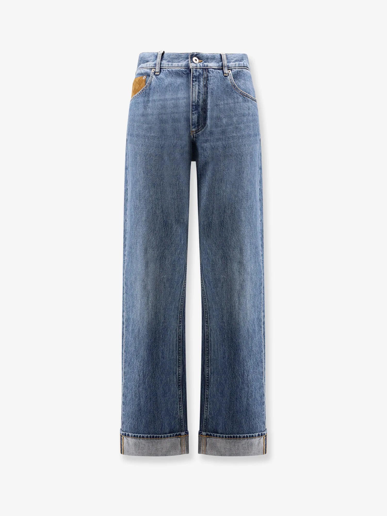 Wide leg jeans with turn up
