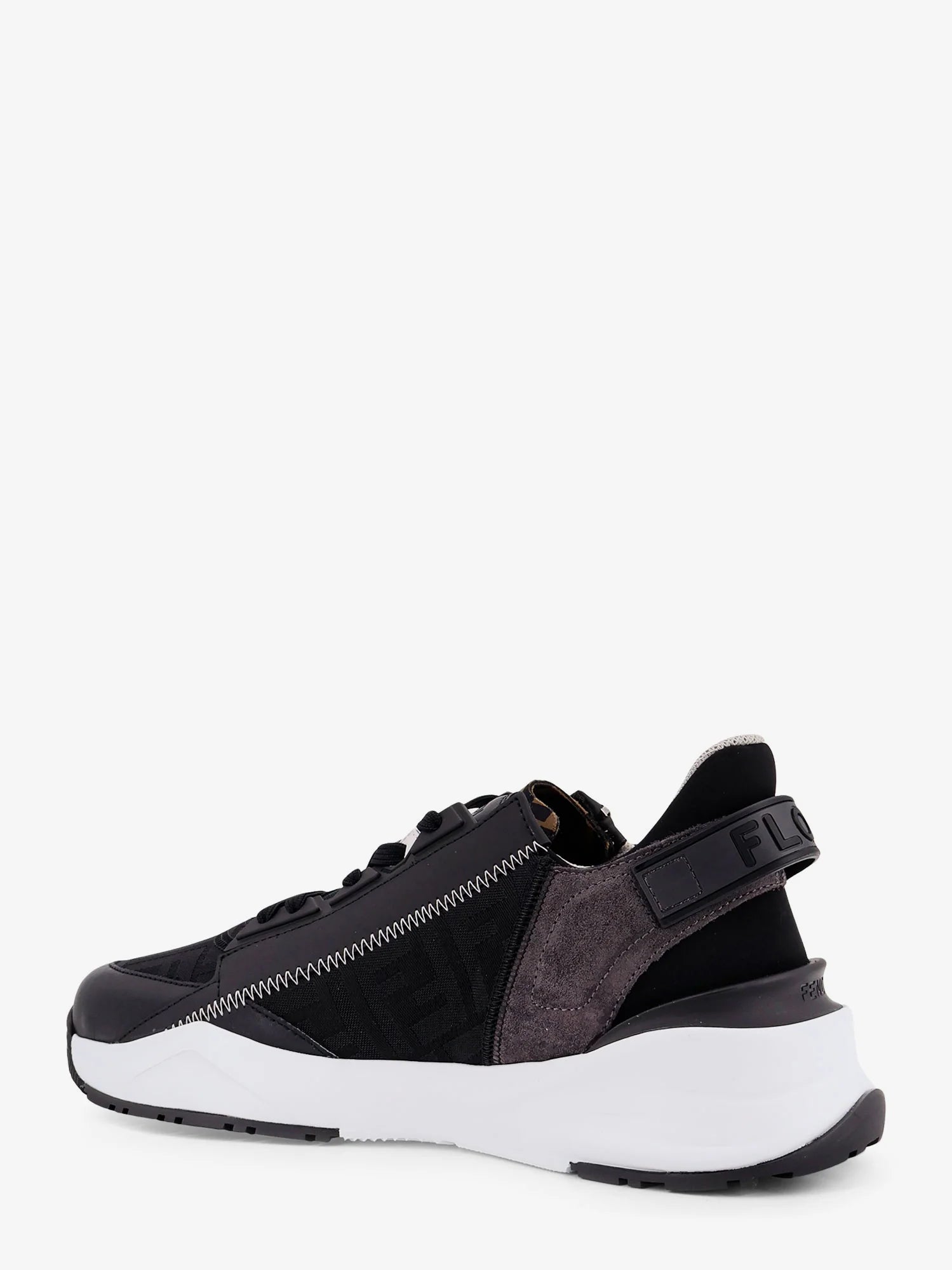 Leather Flow sneakers with FF jacquard fabric inserts