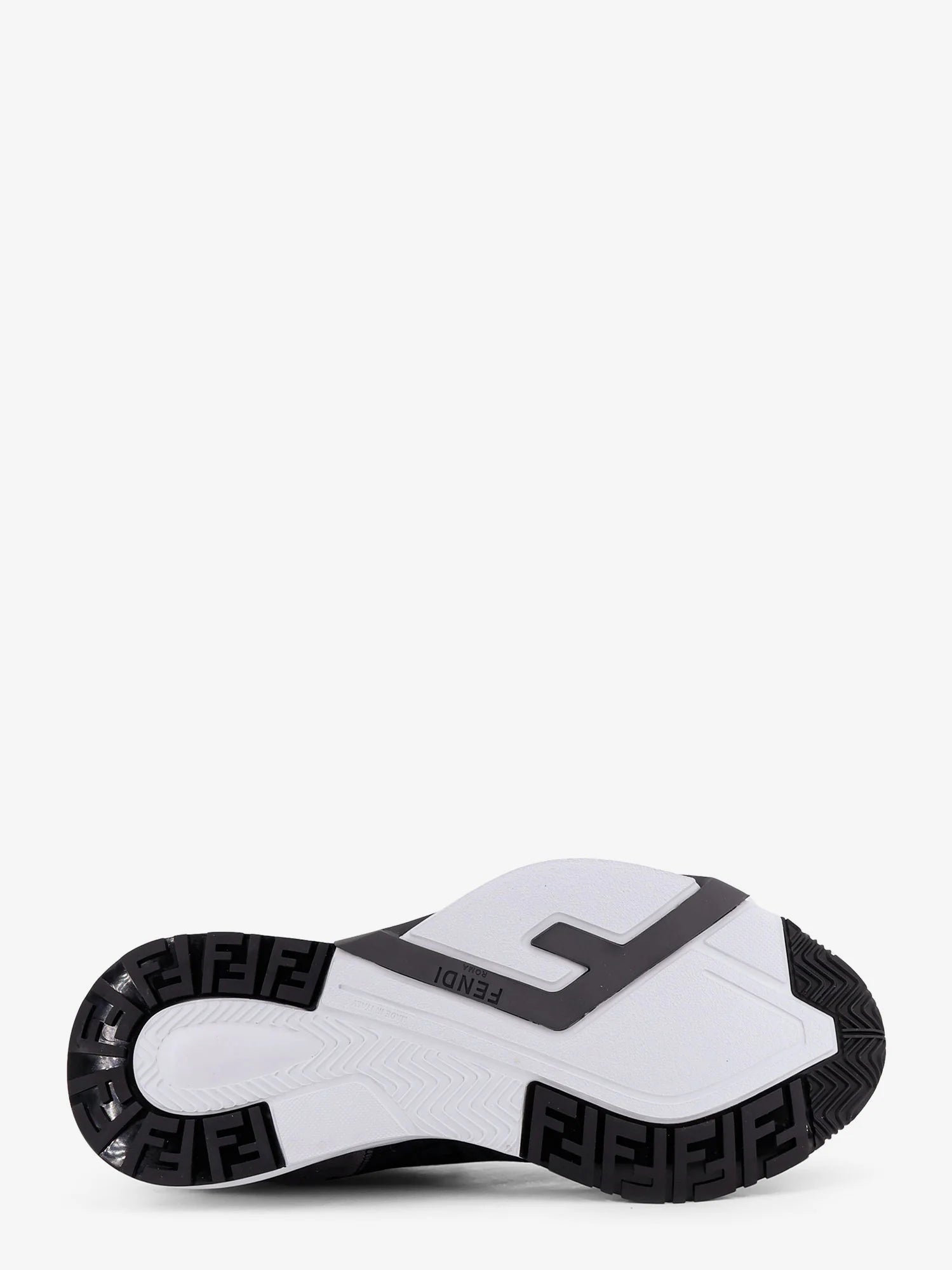 Leather Flow sneakers with FF jacquard fabric inserts