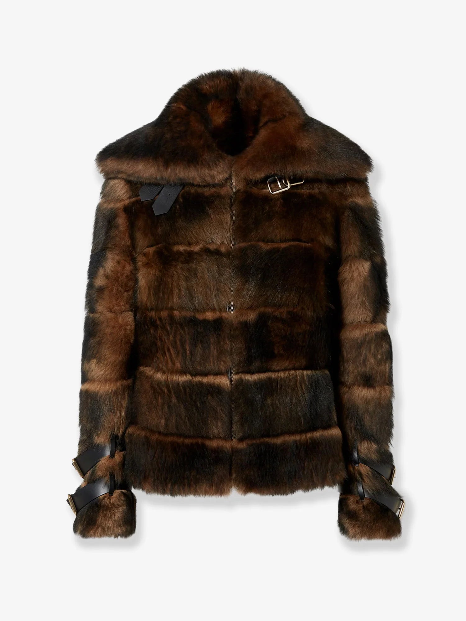 Brown backed sheepskin and nappa jacket