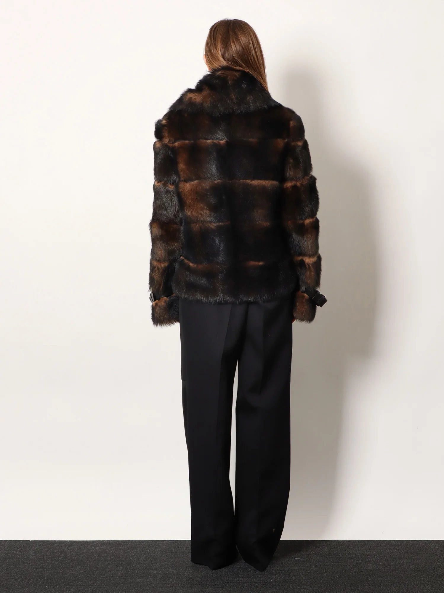 Brown backed sheepskin and nappa jacket