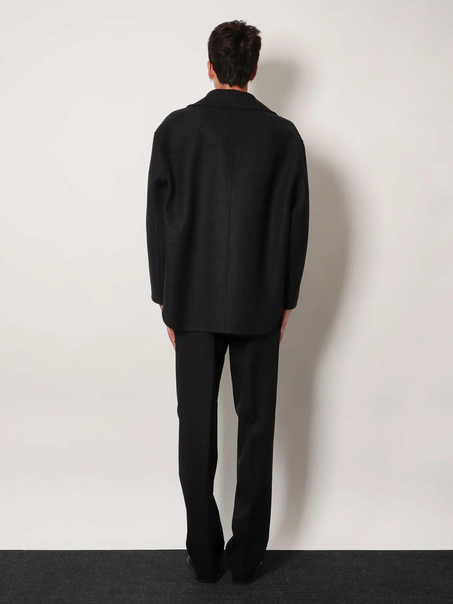 Double-breasted wool felt peacoat
