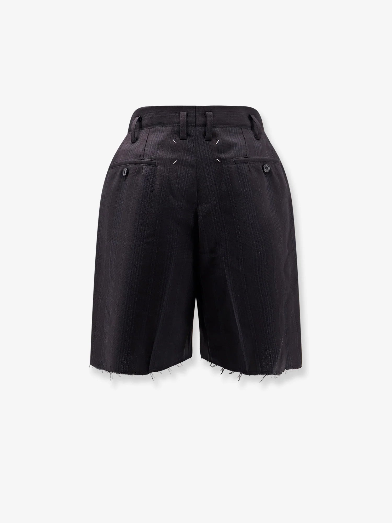 Striped virgin wool shorts