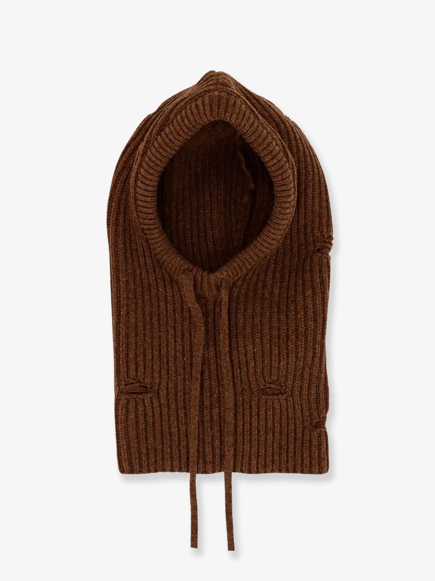 Wool blend balaclava with distressed effect