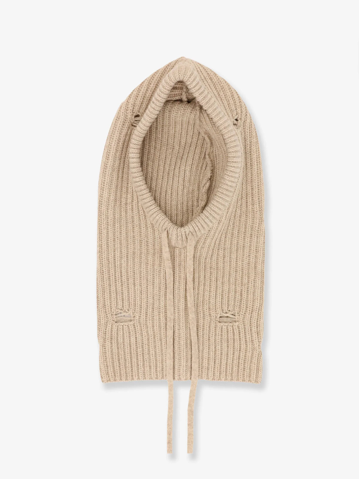 Wool blend balaclava with distressed effect