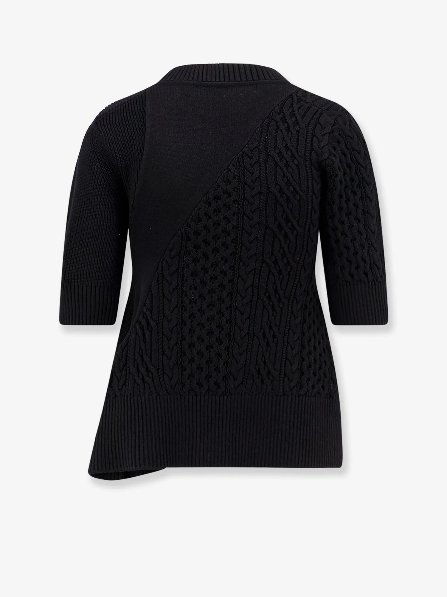 Cotton blend asymmetrical sweater