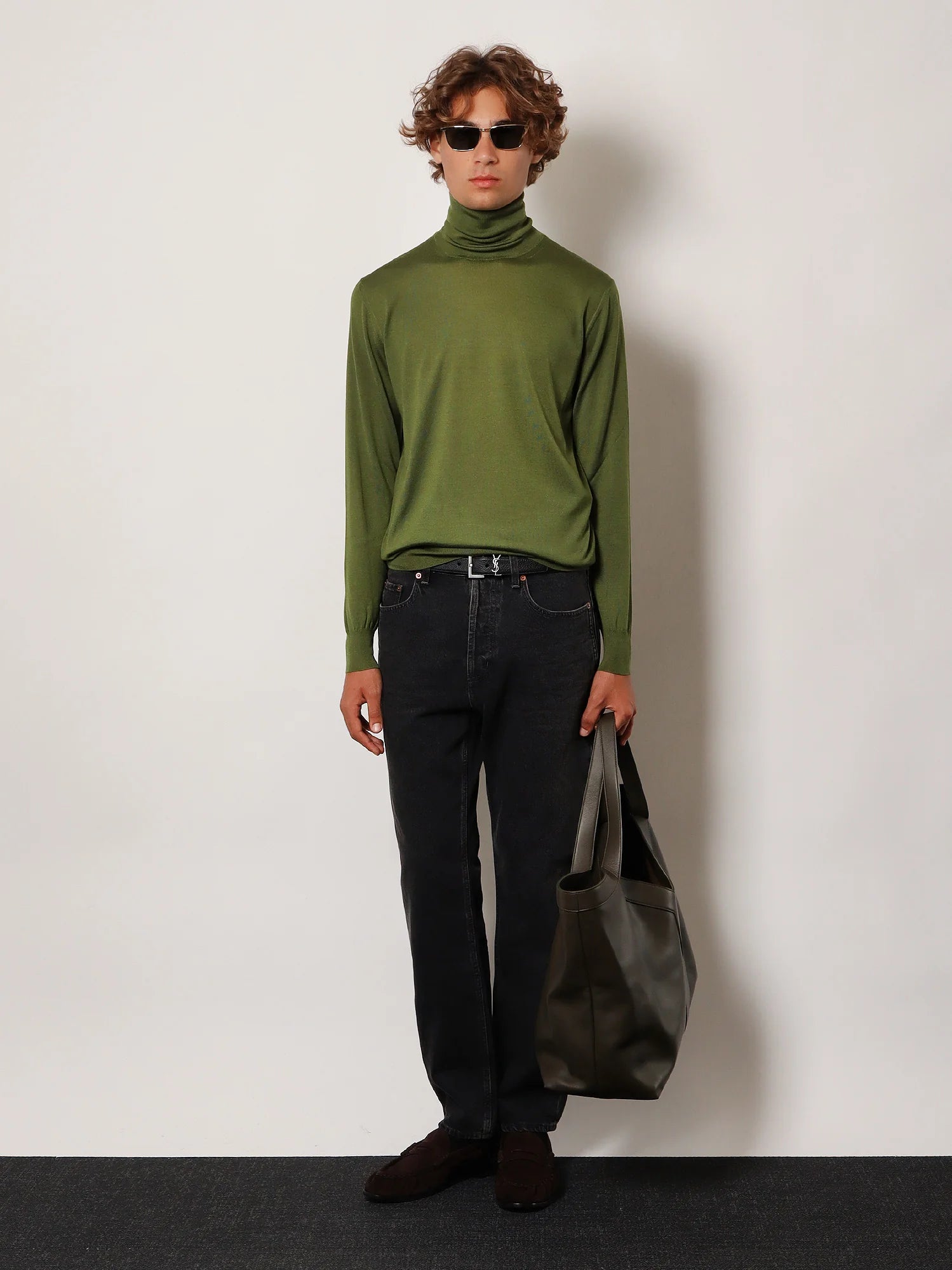 Cashmere, wool and silk turtleneck sweater