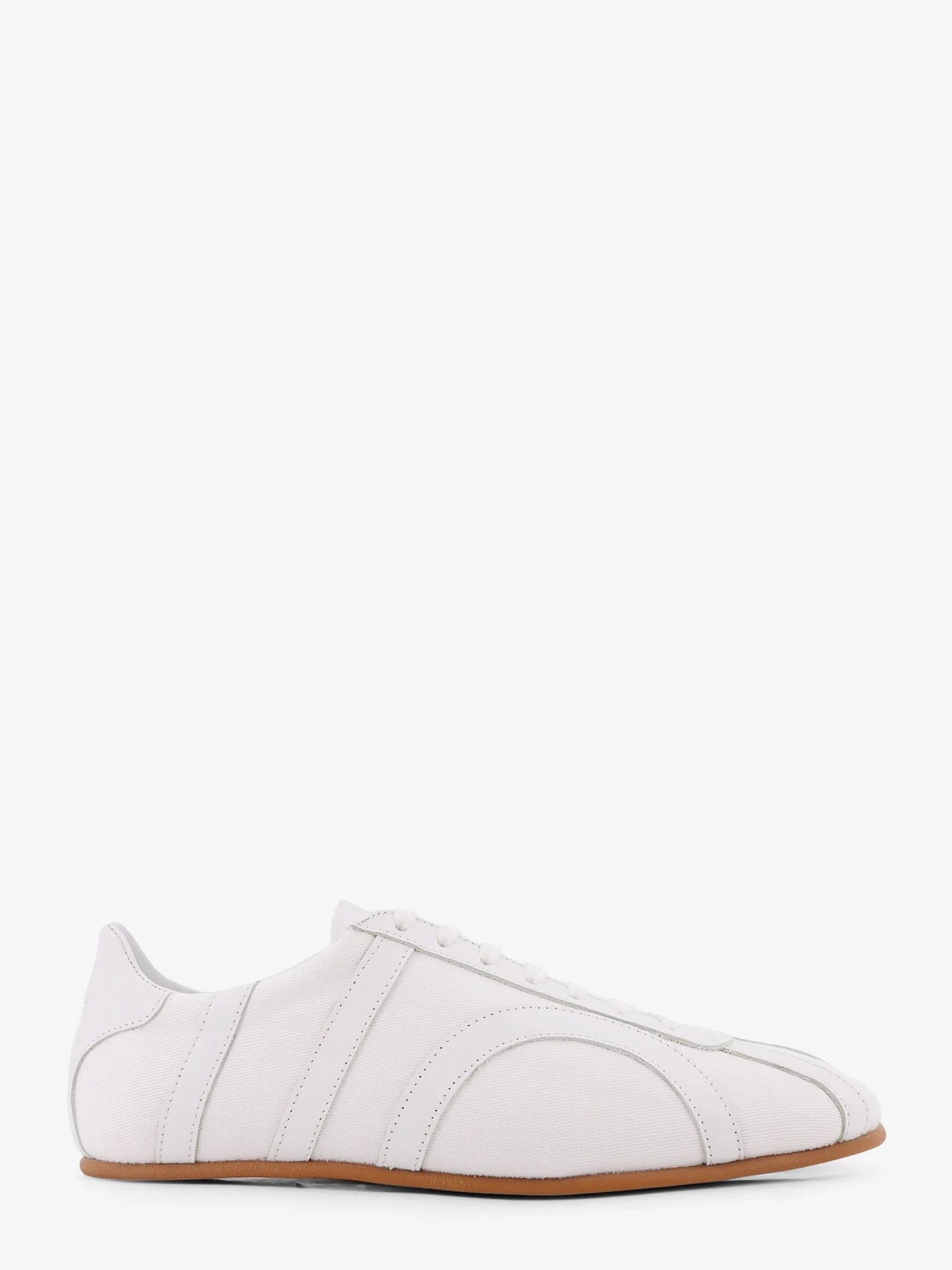 Canvas low-top sneakers with leather profiles