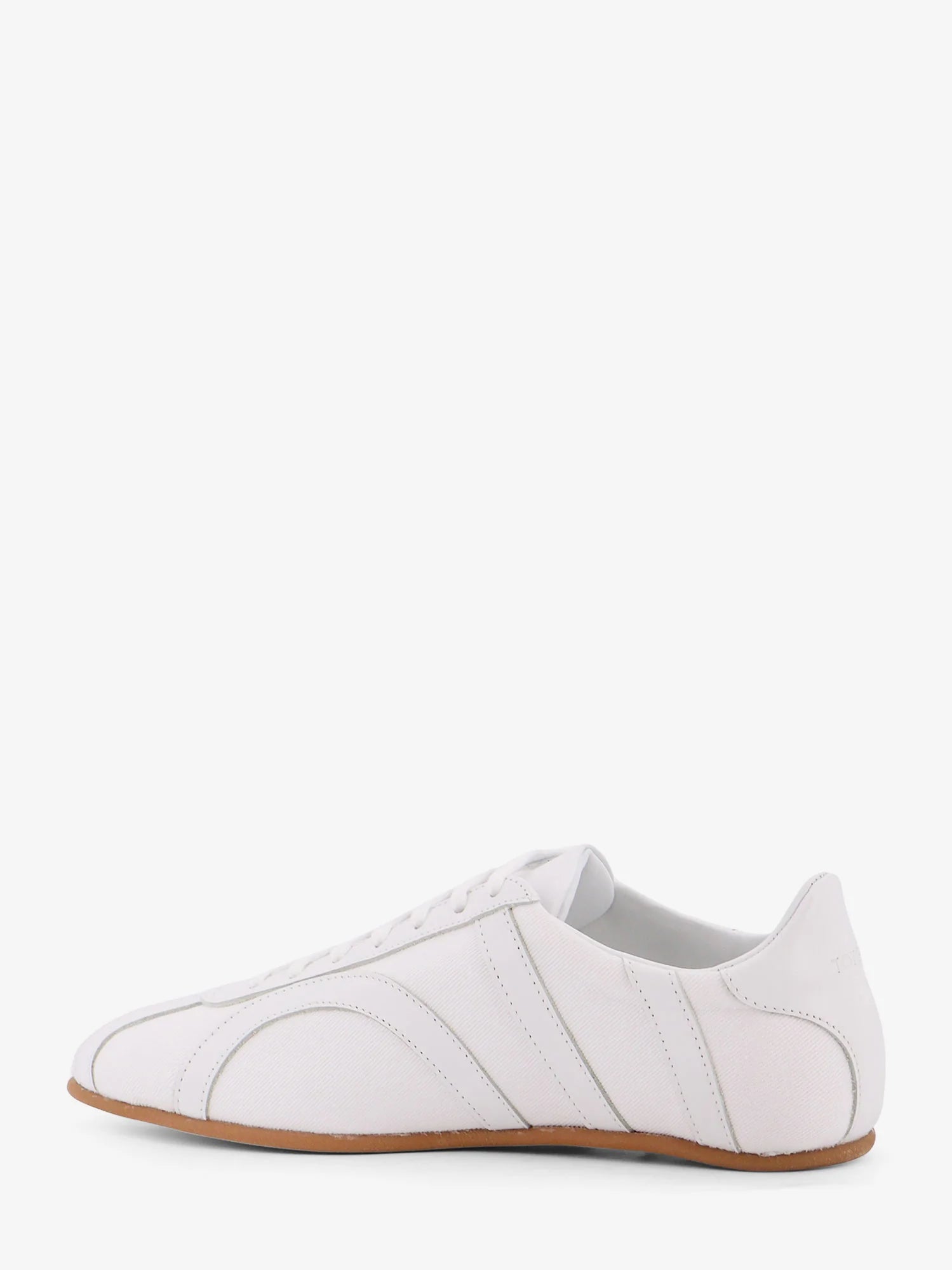 Canvas low-top sneakers with leather profiles