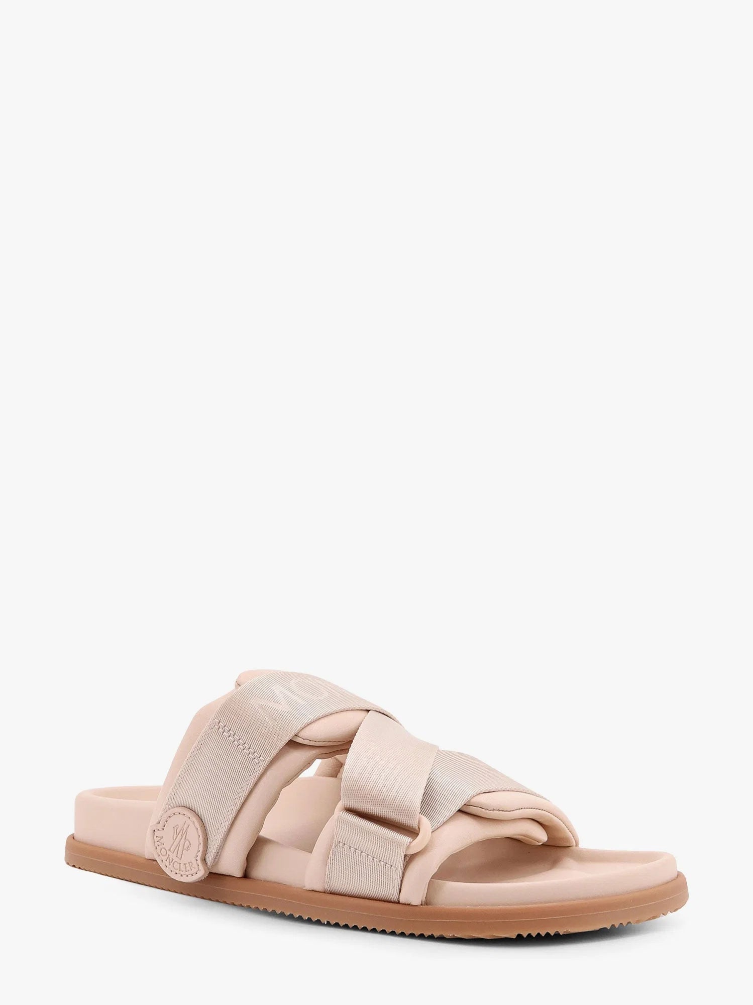 Mon summer leather sandals with nylon details