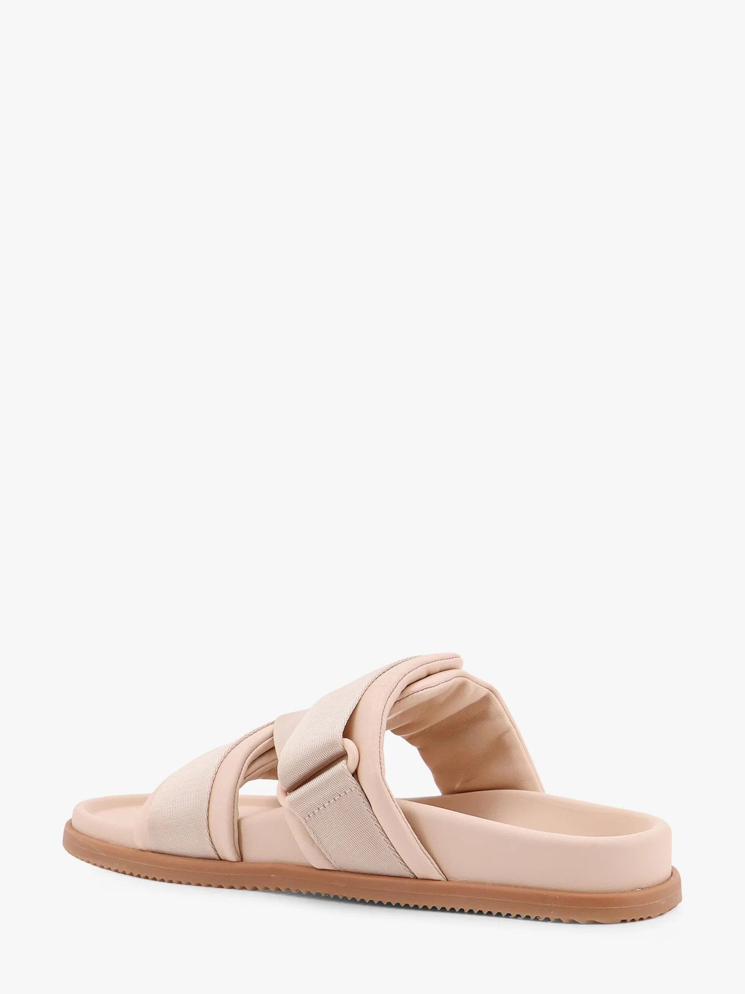 Mon summer leather sandals with nylon details