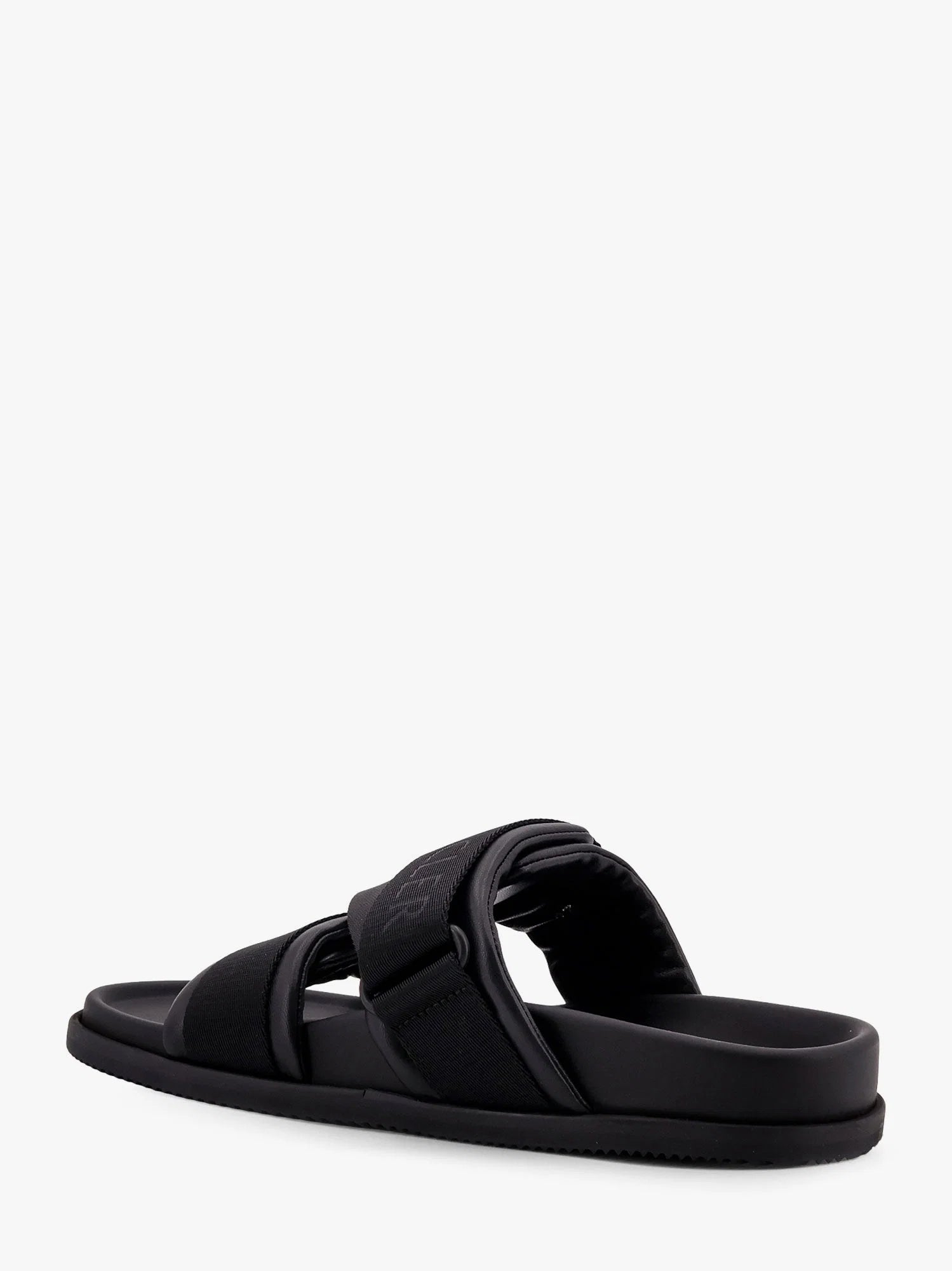 Mon summer leather sandals with nylon details