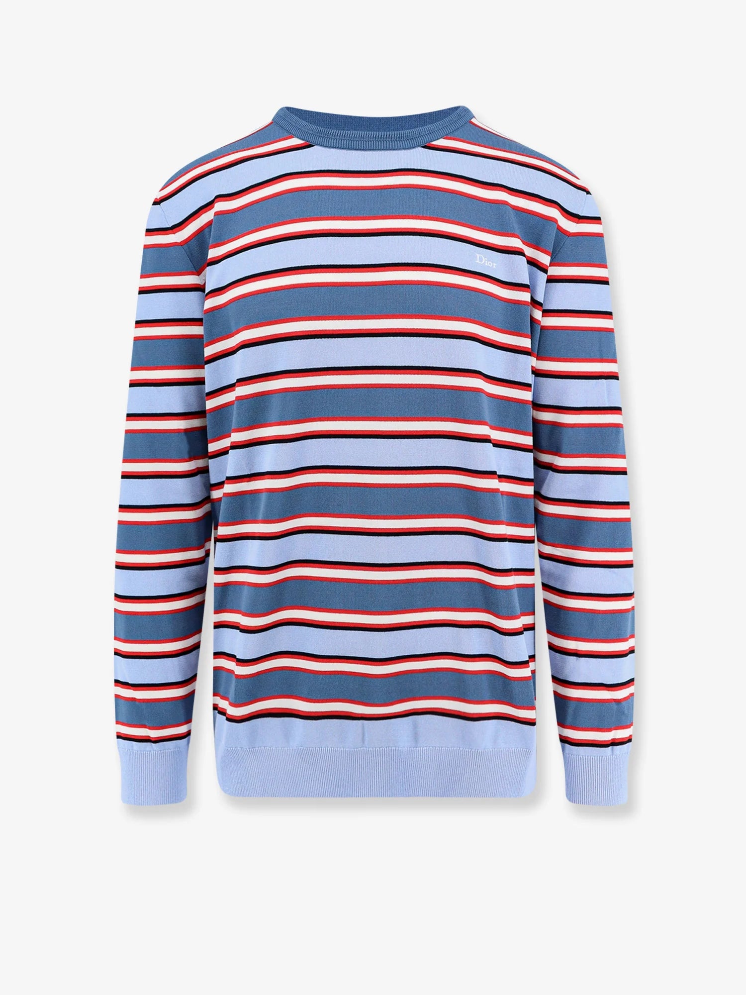 Cotton sweater with striped pattern