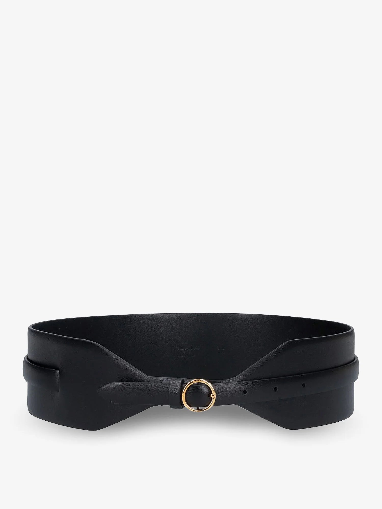 Maxi leather belt with metal buckle