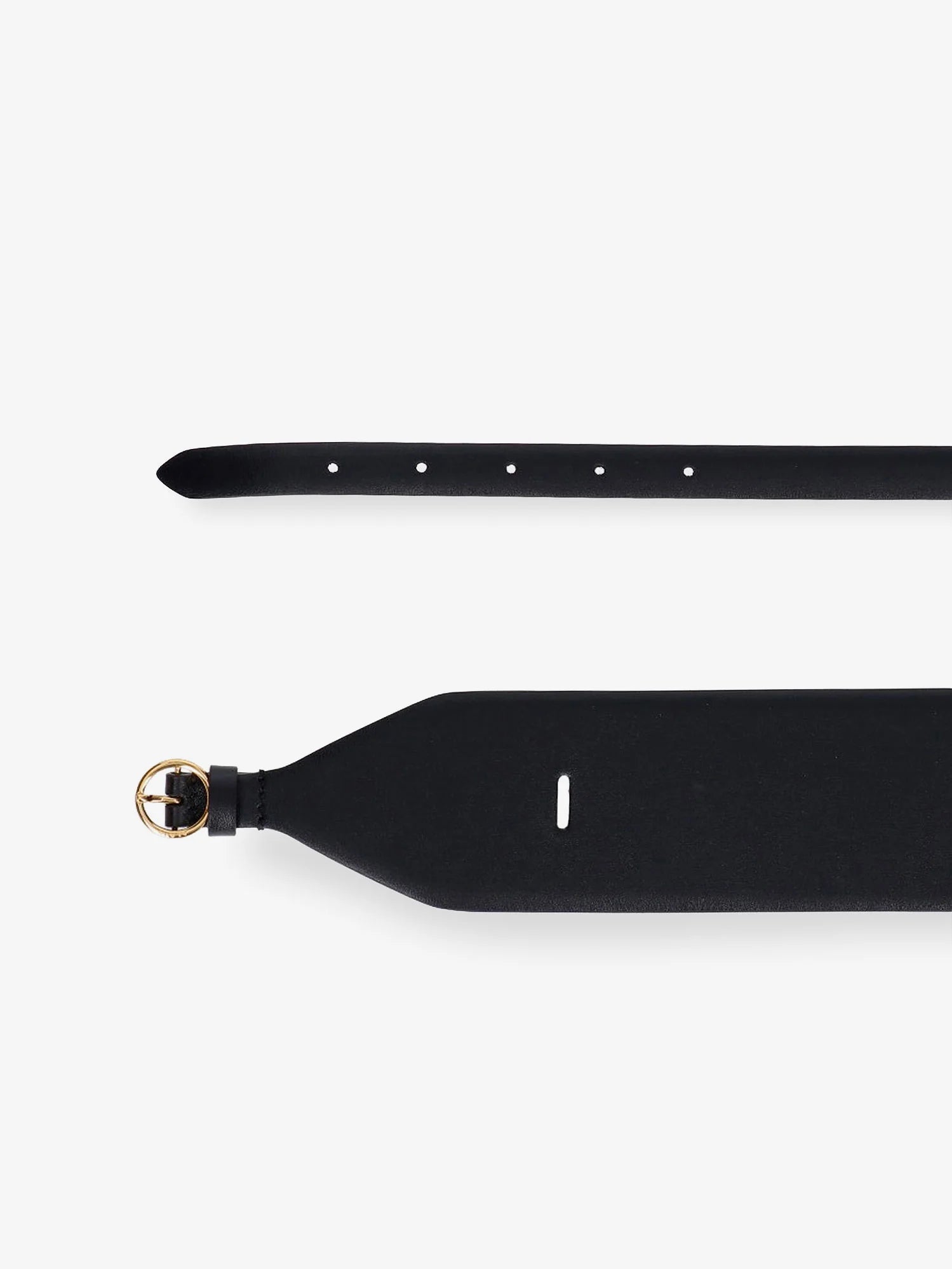 Maxi leather belt with metal buckle