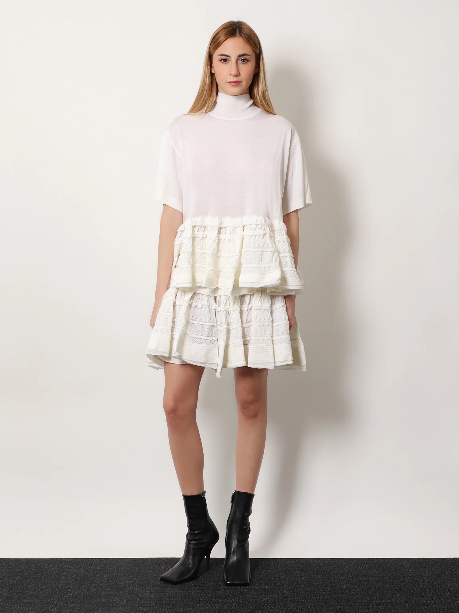 Peplum virgin wool sweater