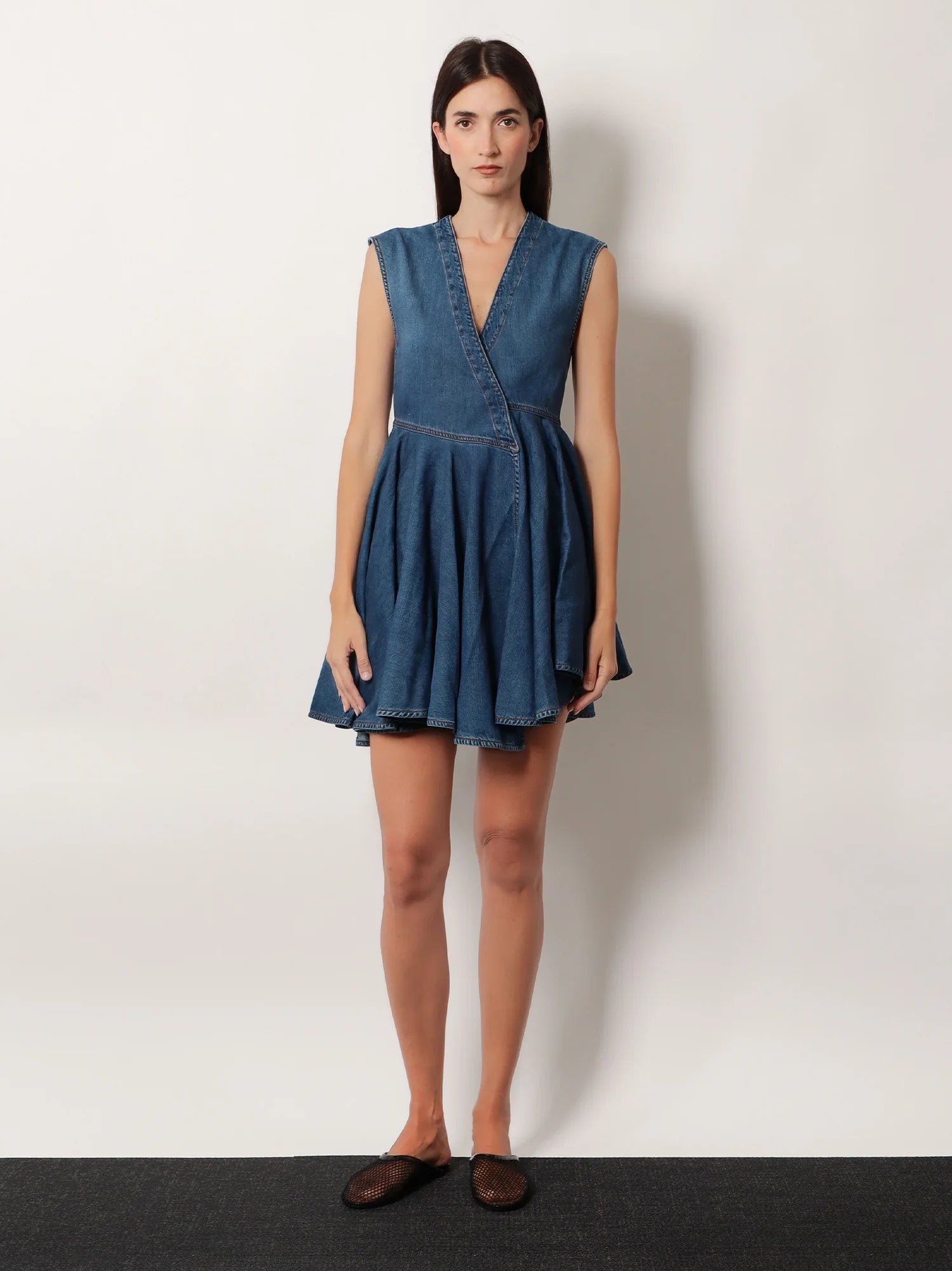 Wrap denim dress