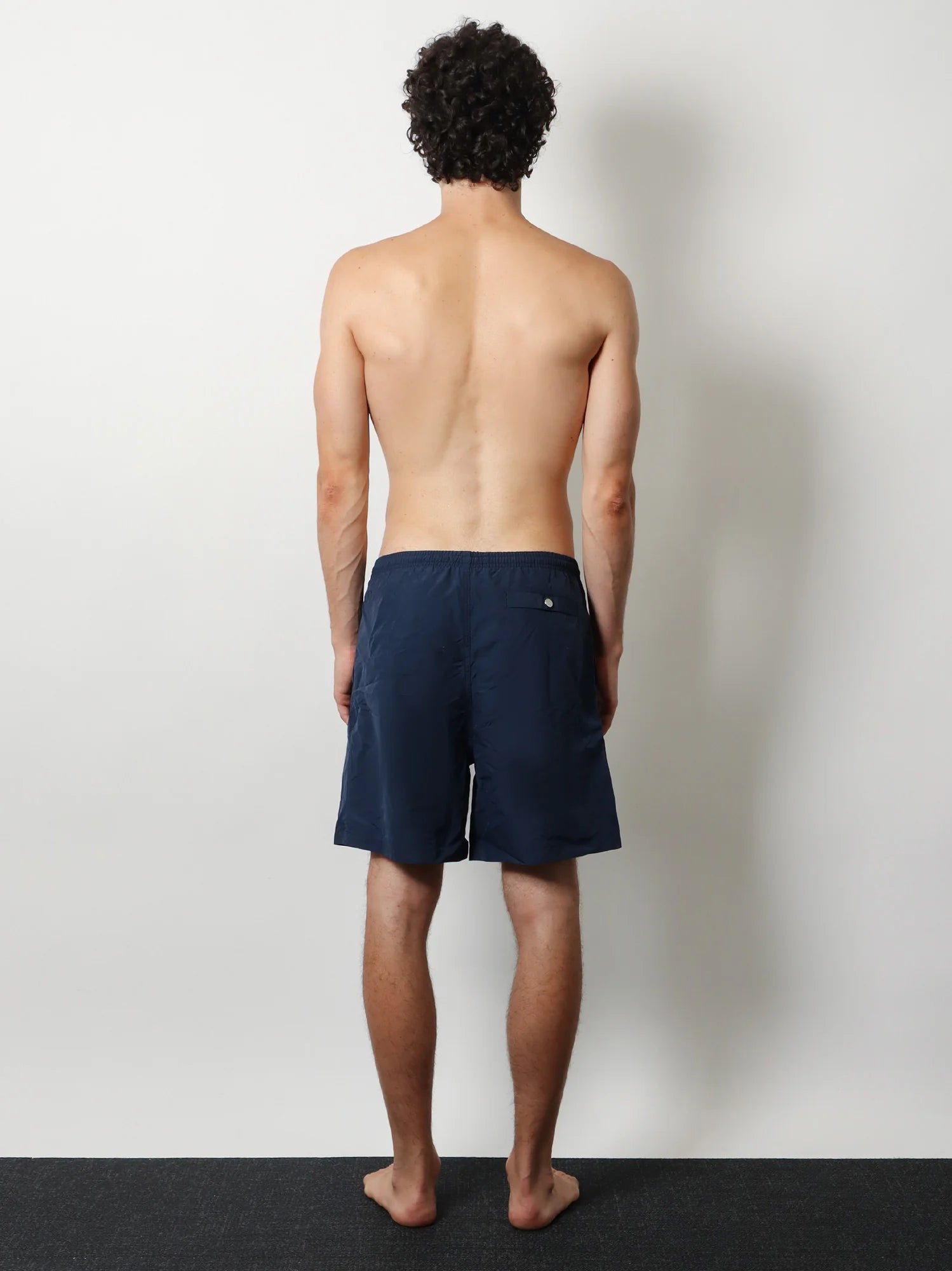 Nylon swimsuit with tone-on-tone logo patch