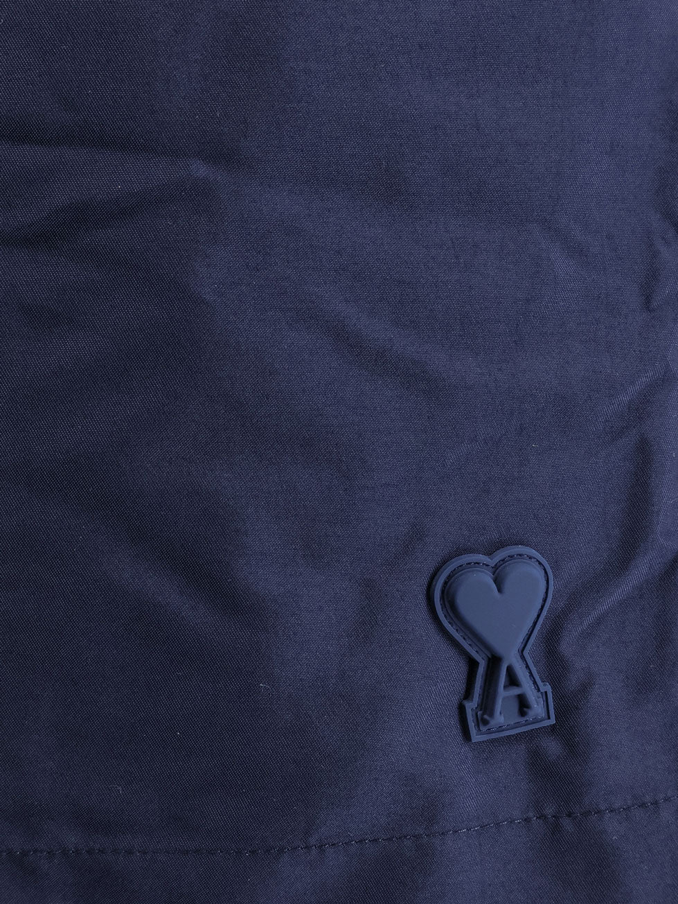 Nylon swimsuit with tone-on-tone logo patch