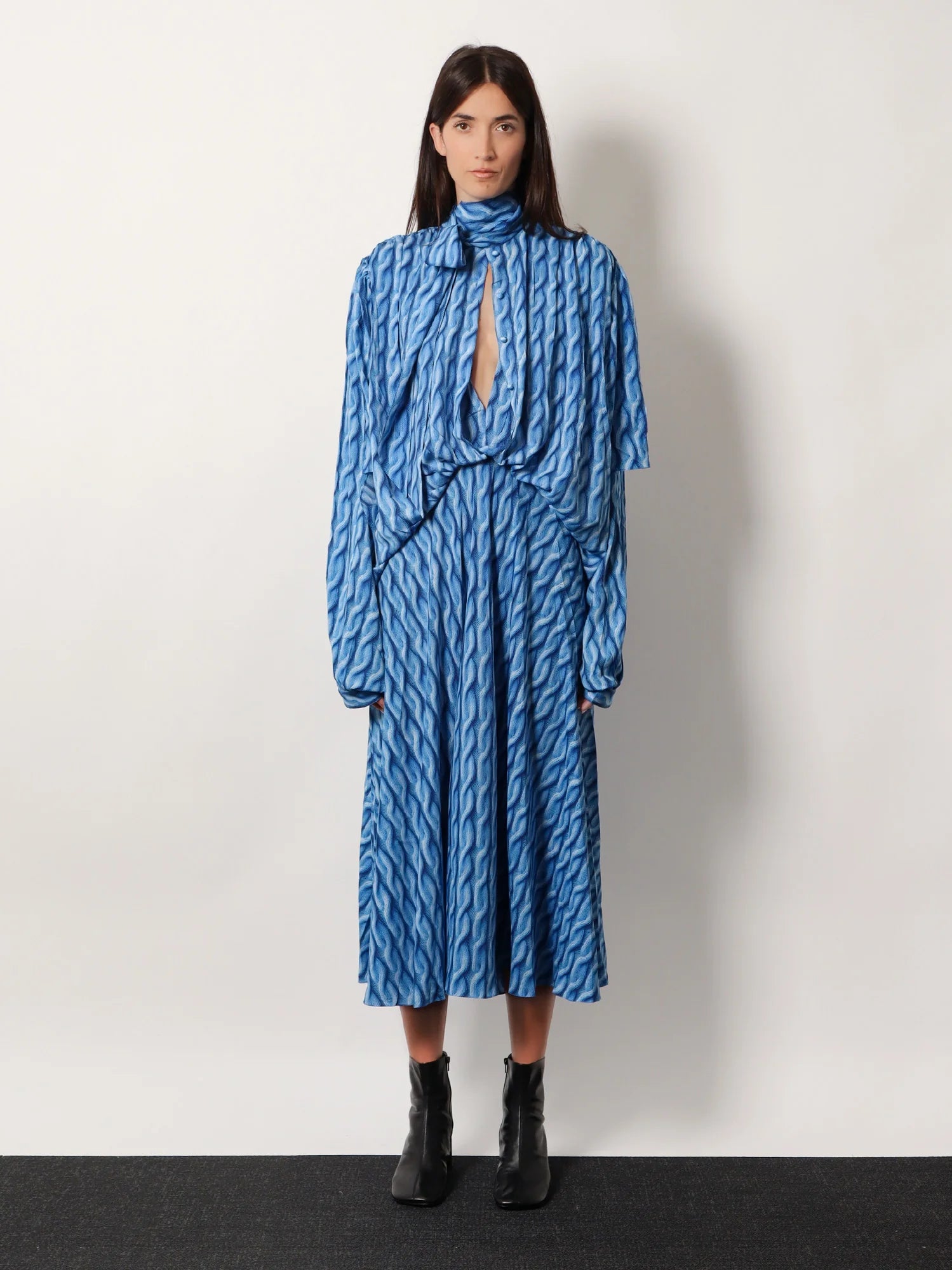 Printed fabric long dress