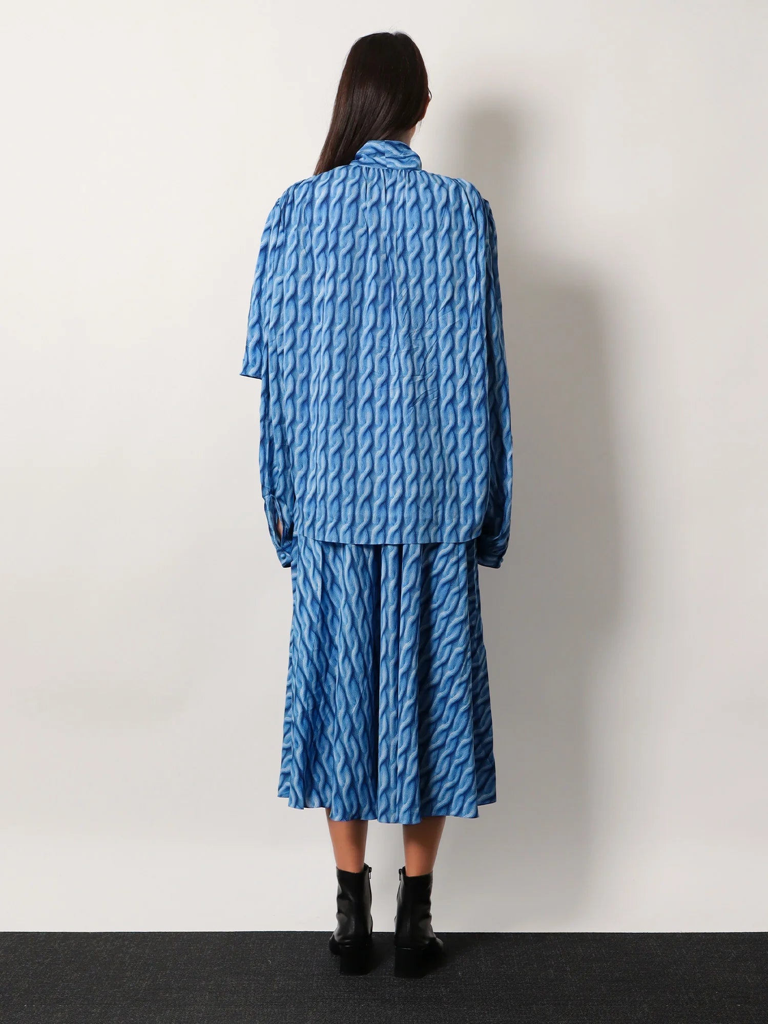 Printed fabric long dress