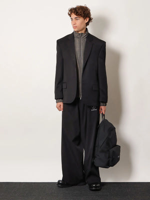 Wool blazer with modal insert