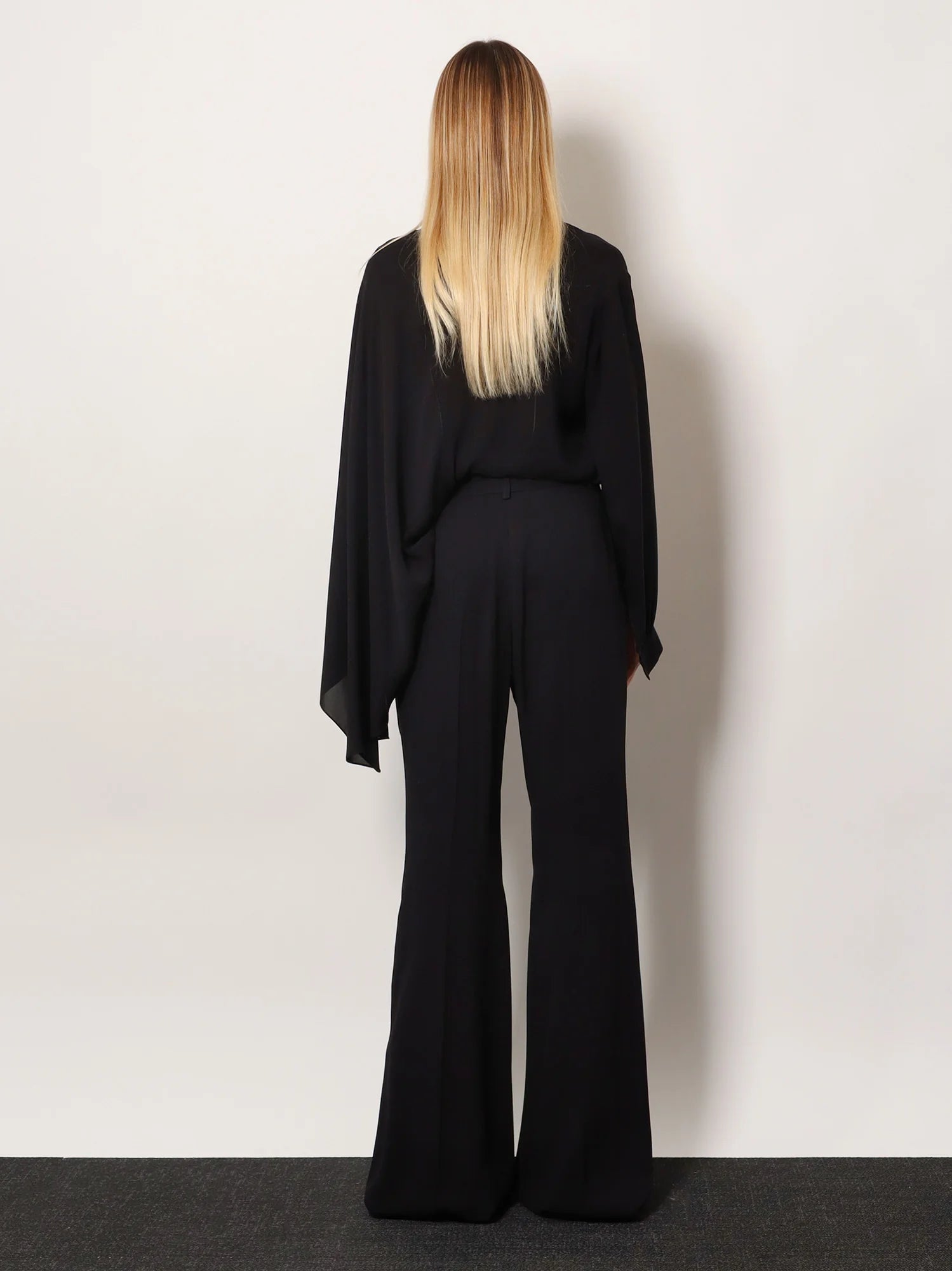 Viscose trousers with flared bottom