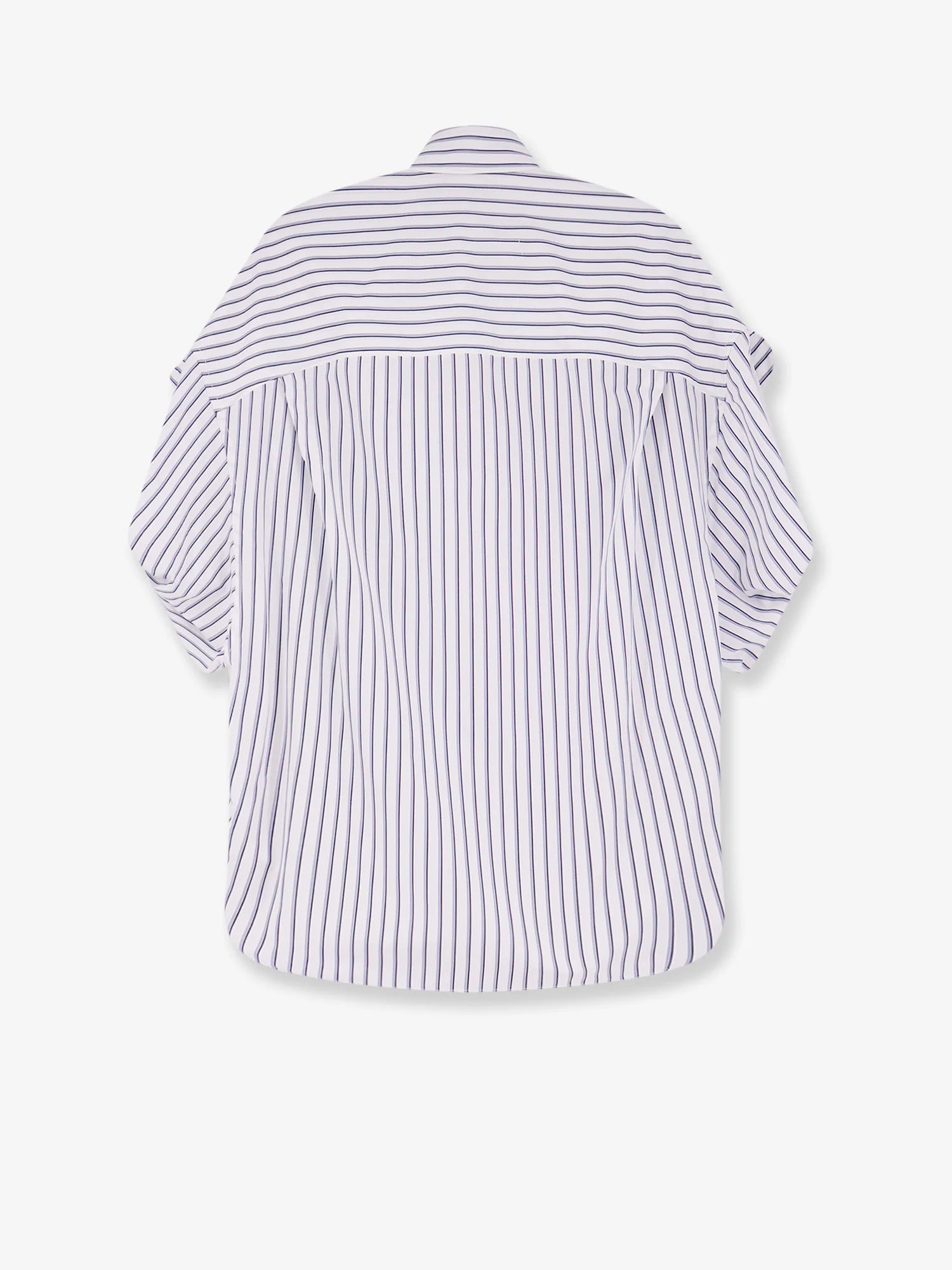 Tucked Sleeve striped cotton shirt
