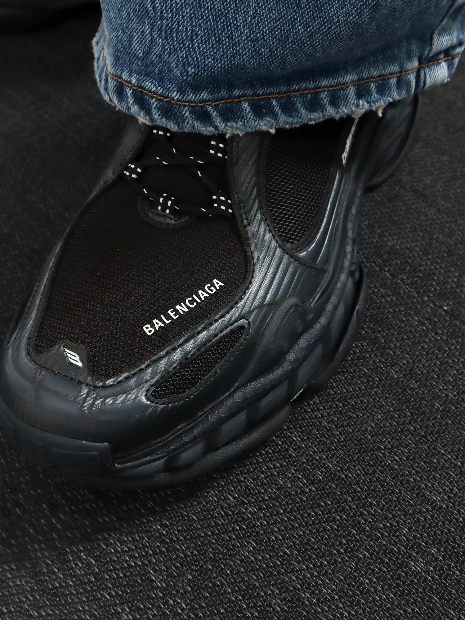 Triple S.2 Gradient mesh sneakers with used-effect nylon inserts