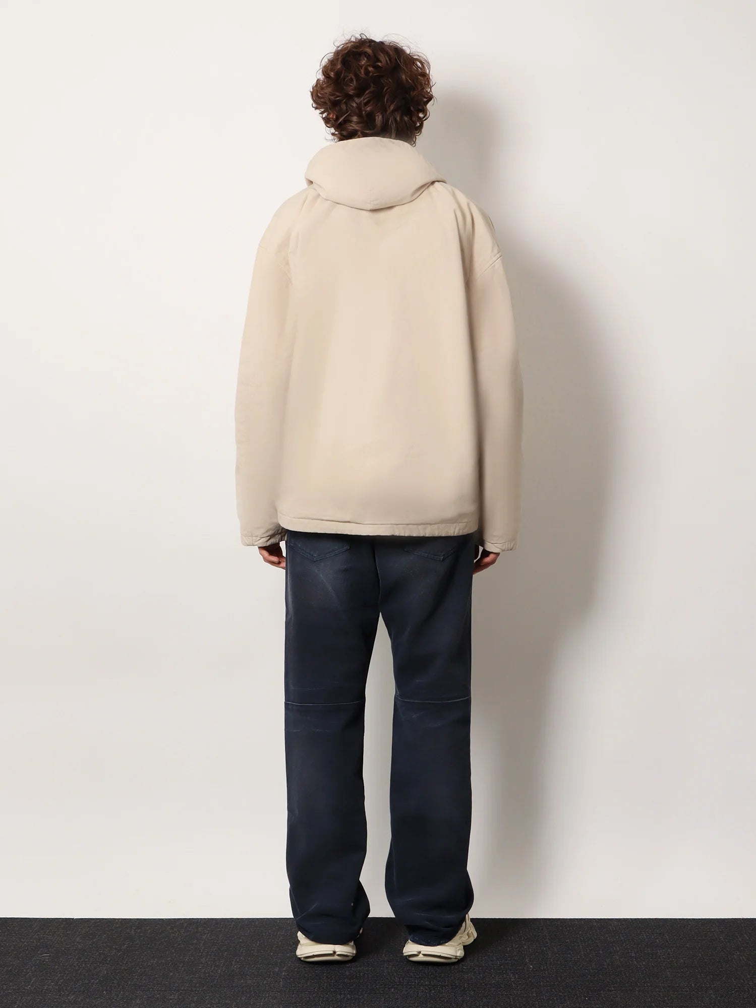 Cotton blend jacket with embroidered logo on the front
