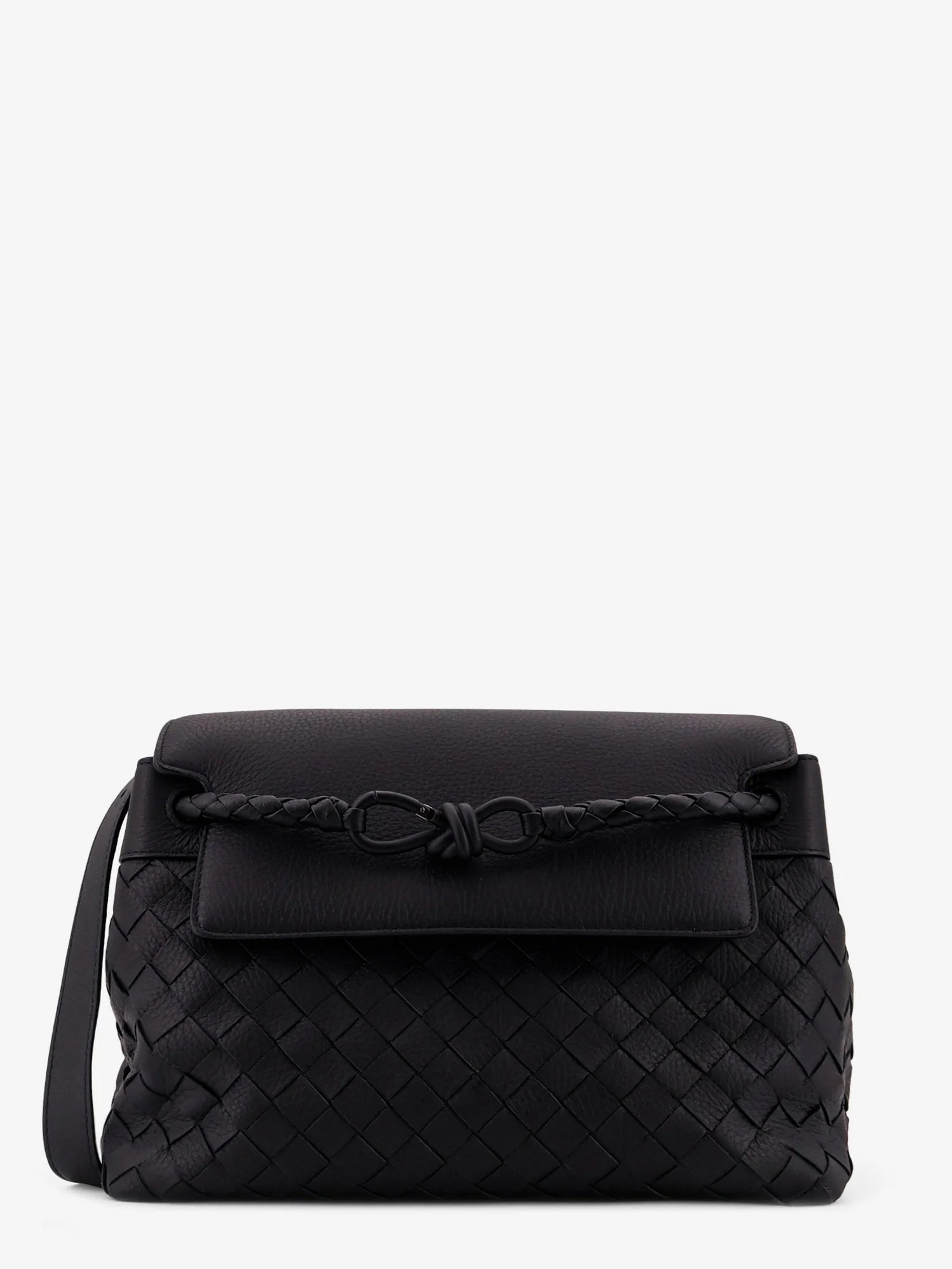 Andiamo leather shoulder bag with Intrecciato pattern