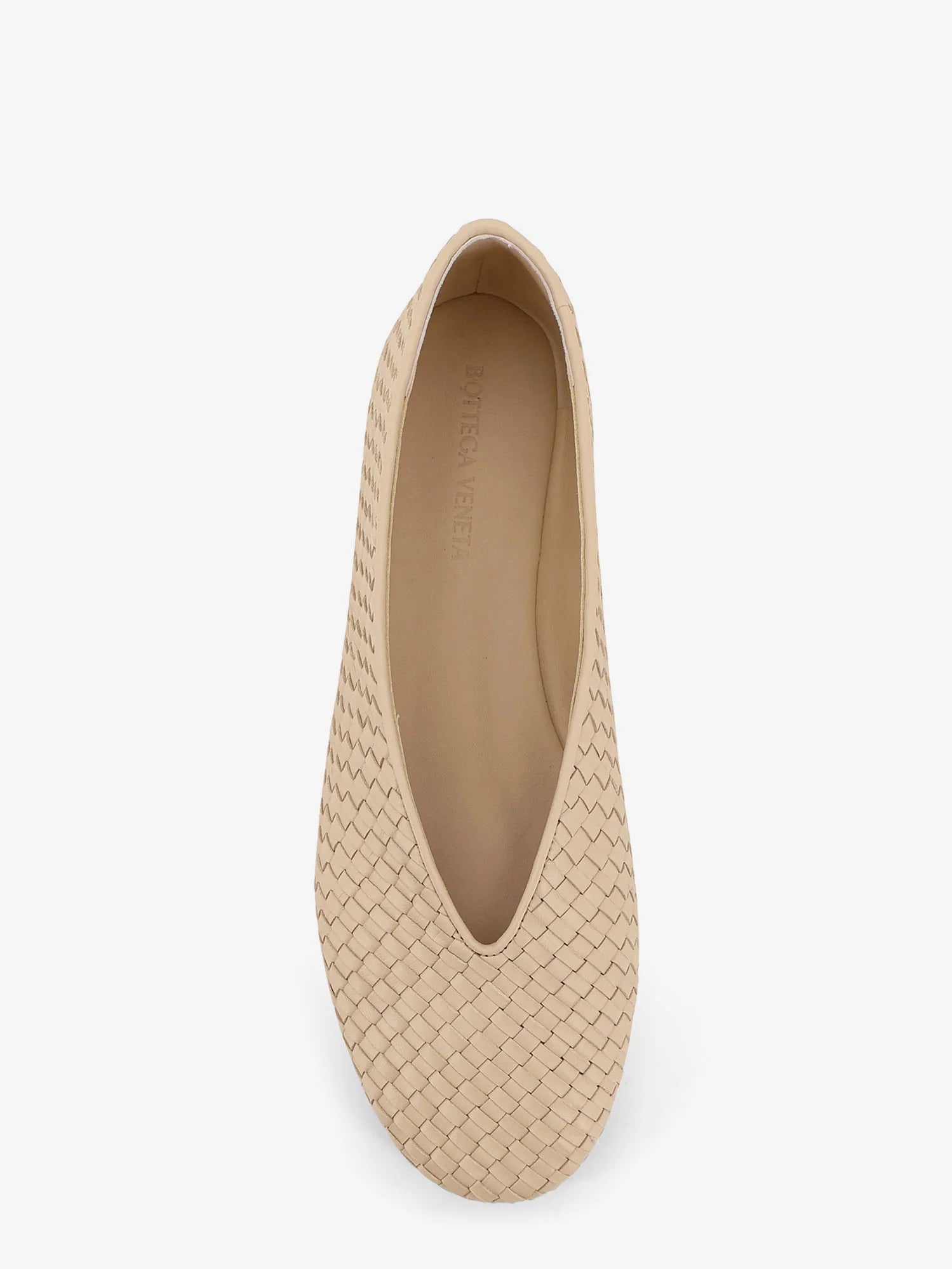 Rosa Flat leather ballerinas with Intrecciato motif